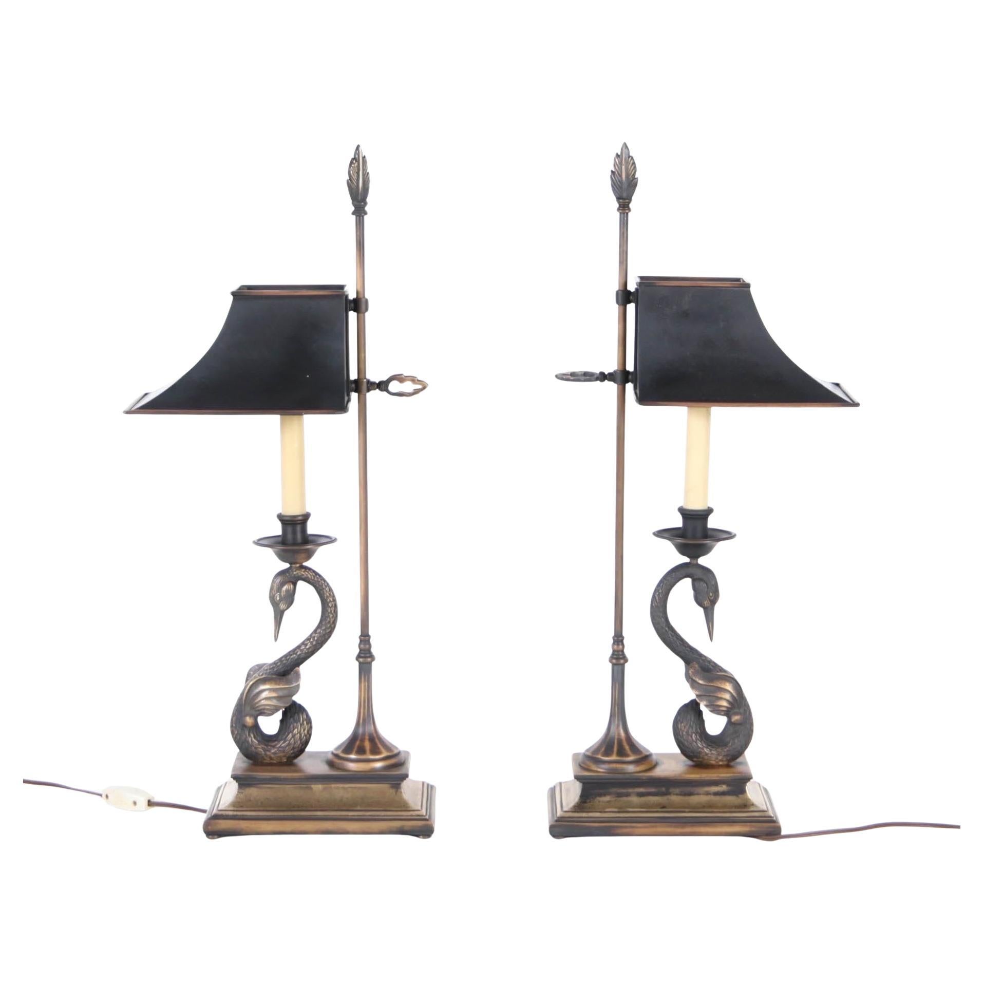Paar Lampen aus Messing im Angebot