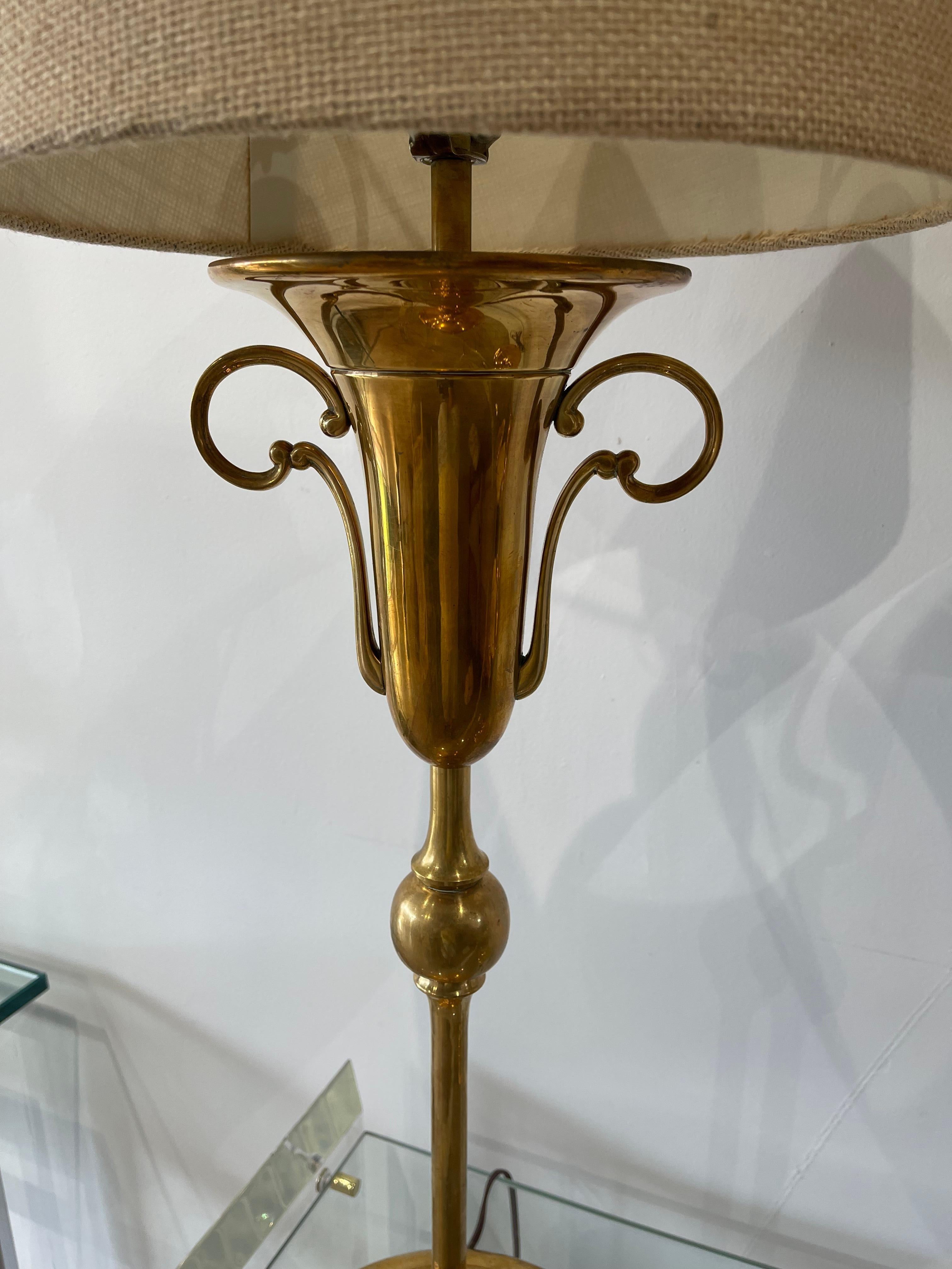 Pair of Brass Lamps in the Manner of Parzinger For Sale 2