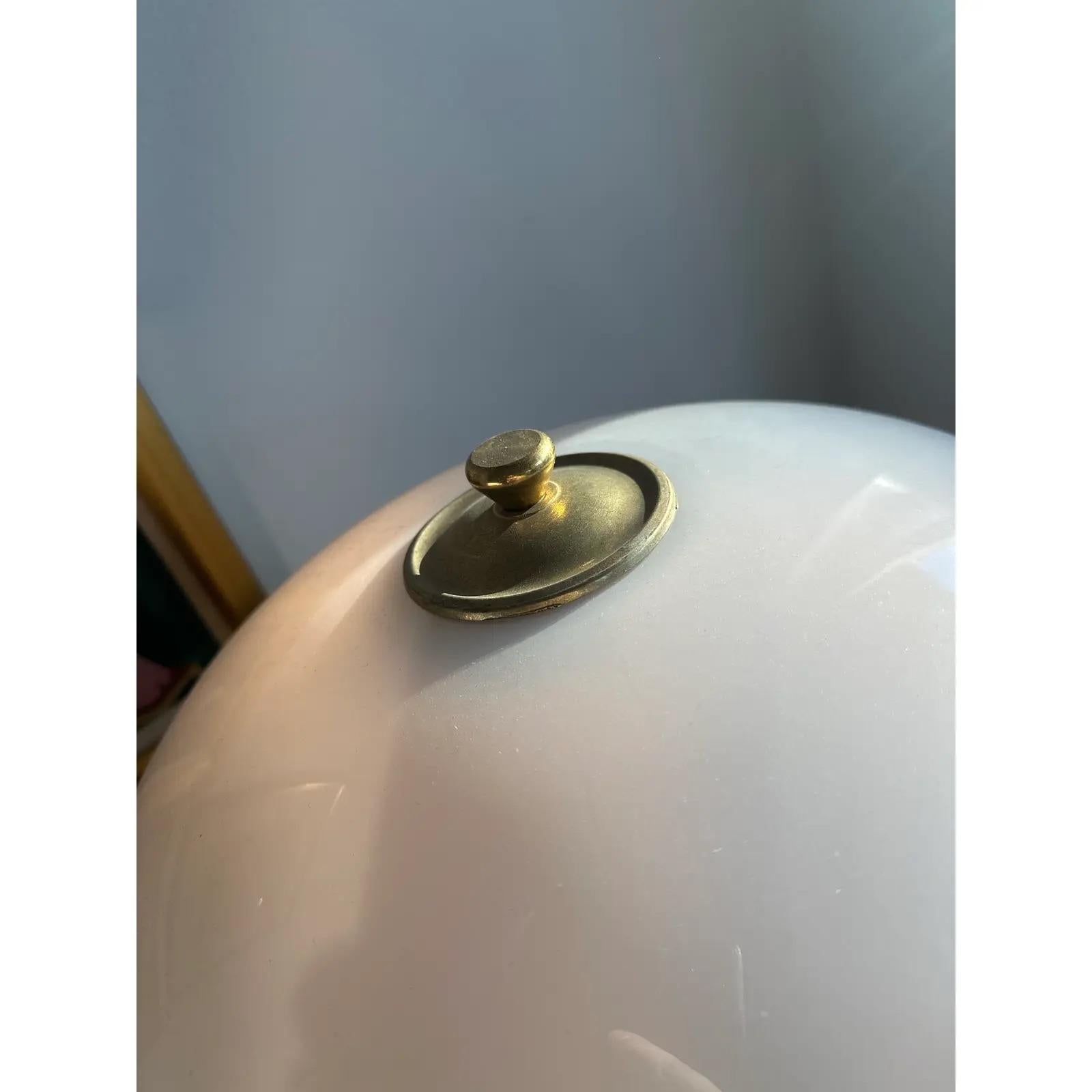 Pair of Brass Lamps With Glass Shades For Sale 2