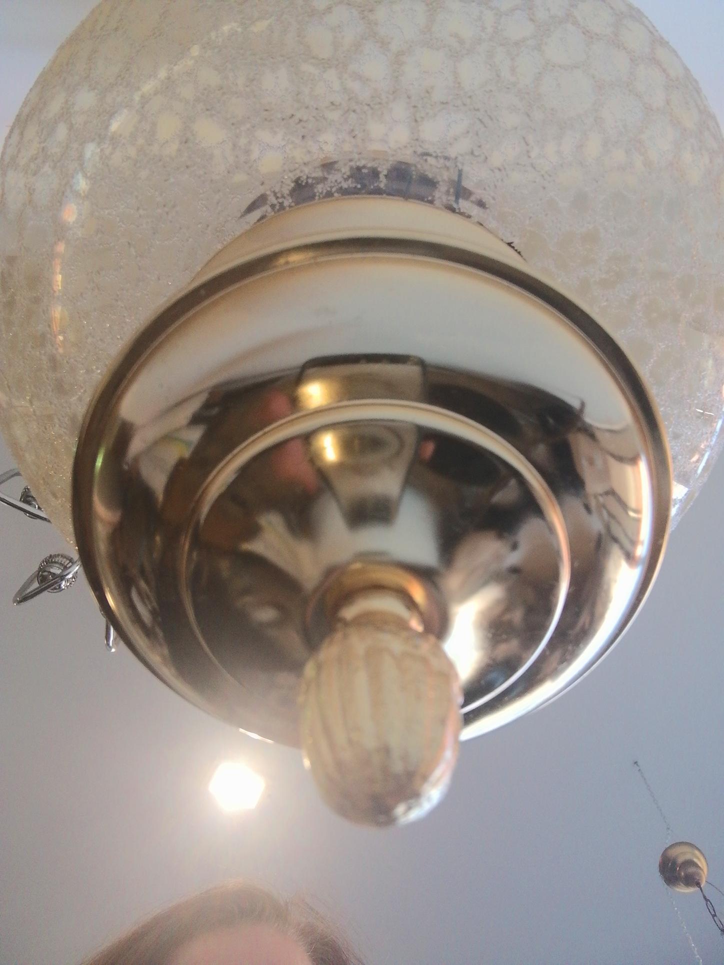 Pendants Lamps Lanterns Crystal Globe, Pair Brass Gold Spain Mid 20th Century 13