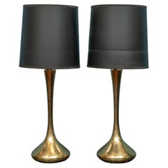 Pair of Brass Laurel Lamps