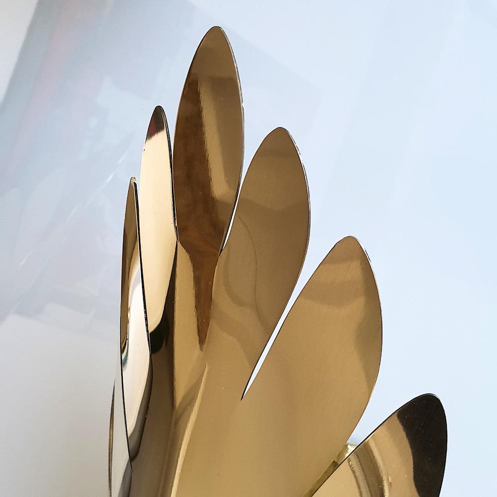 Late 20th Century Mid Century Brass Leaf Sconces Maison Jansen Style - a pair