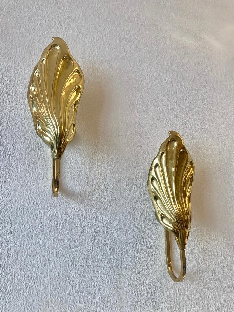 Pair of Brass Leaf Wall Lamp by Carlo Giorgi for Bottega Gadda, Italy ca. 1970s 1