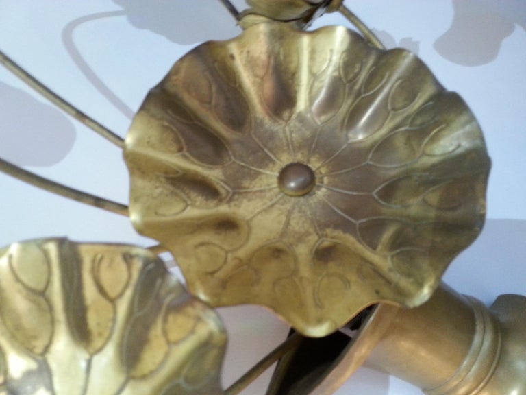 Pair of Brass Lotus Flower Wall Sconces at 1stDibs
