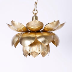 Pair of Brass Lotus Pendants or Light Fixtures, Priced Individually