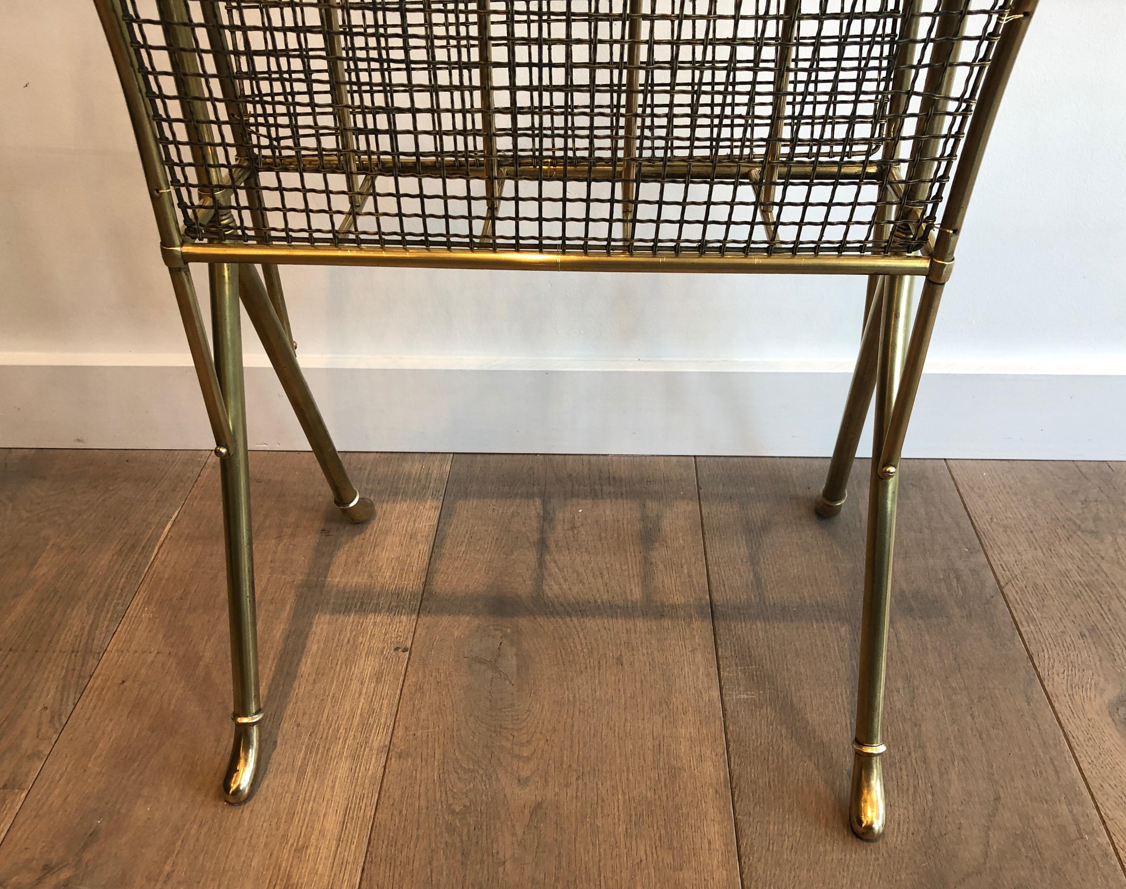 Early 20th Century Pair of Brass Magazine Racks Attributed to Maison Jansen For Sale