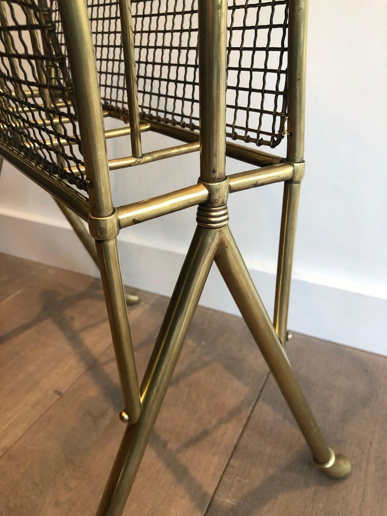 Pair of Brass Magazine Racks Attributed to Maison Jansen For Sale at ...
