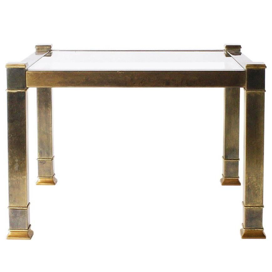 Pair of Brass Mastercraft Side Tables with Glass Tops, circa 1960