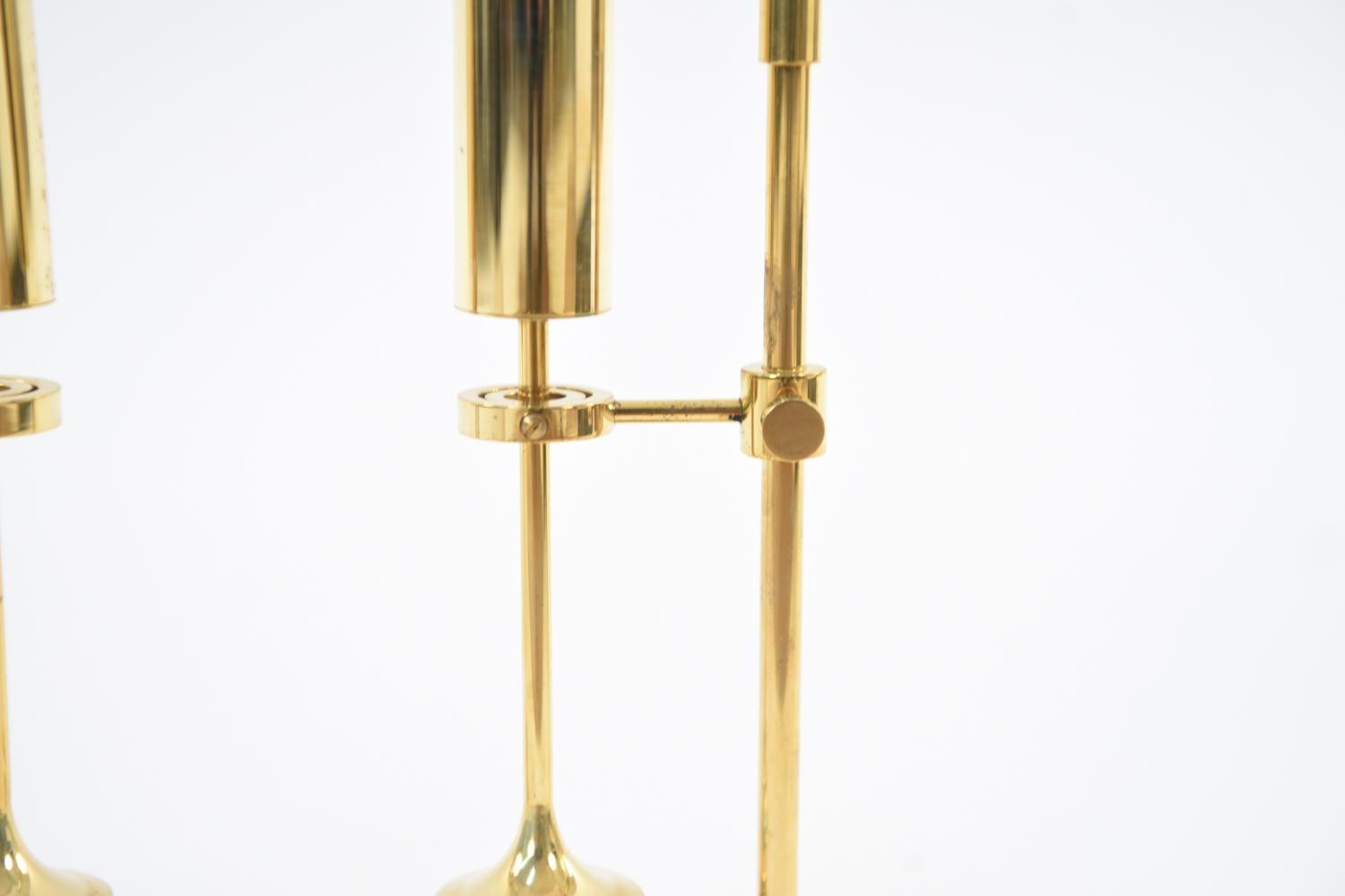 Danish Pair of Brass Midcentury Copenhagen Gyro Oil Lamps