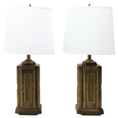 Pair of Brass Midcentury Lamps