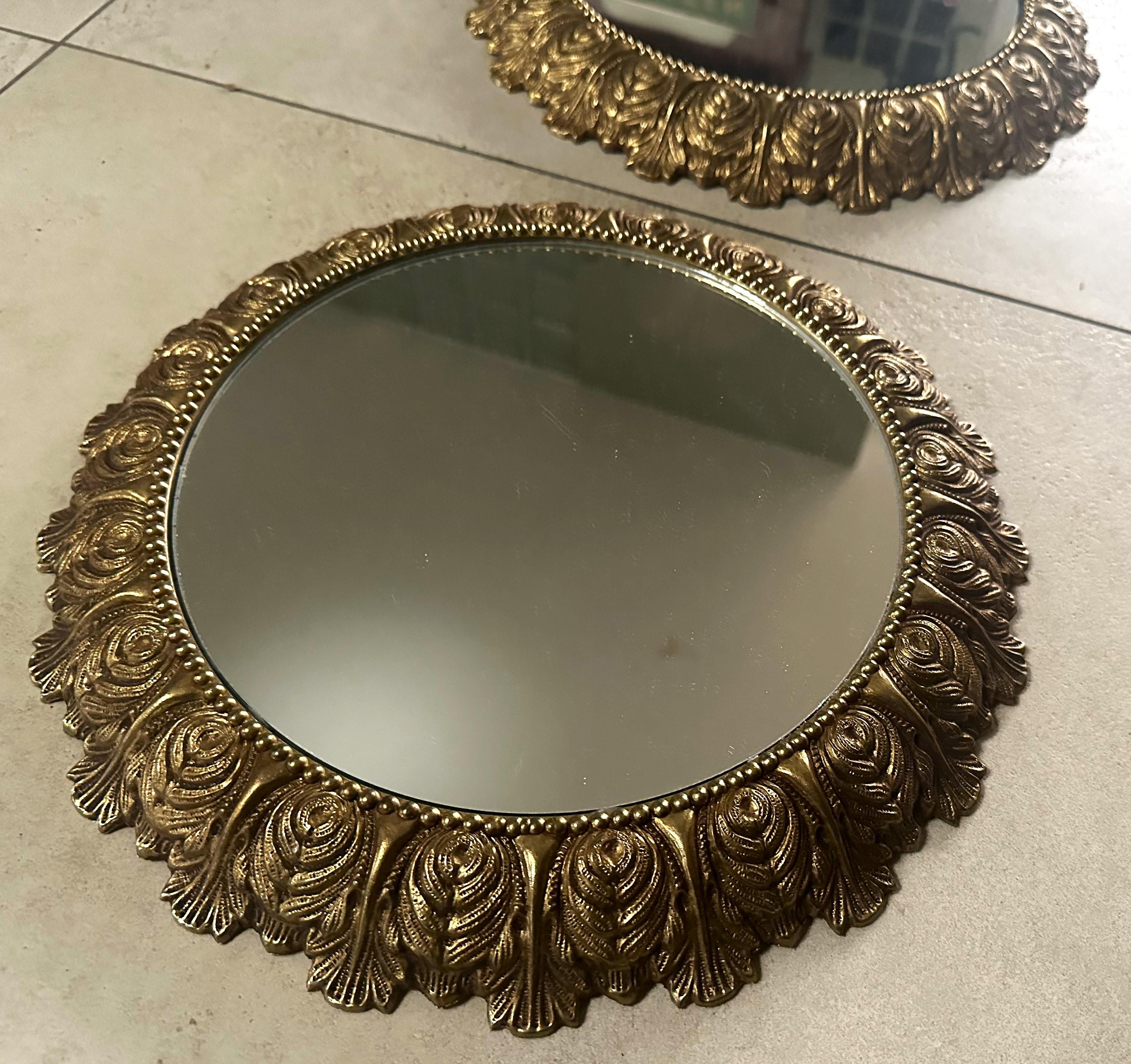 Pair of Brass Mid-Century Mirrors, France 1950s For Sale 5
