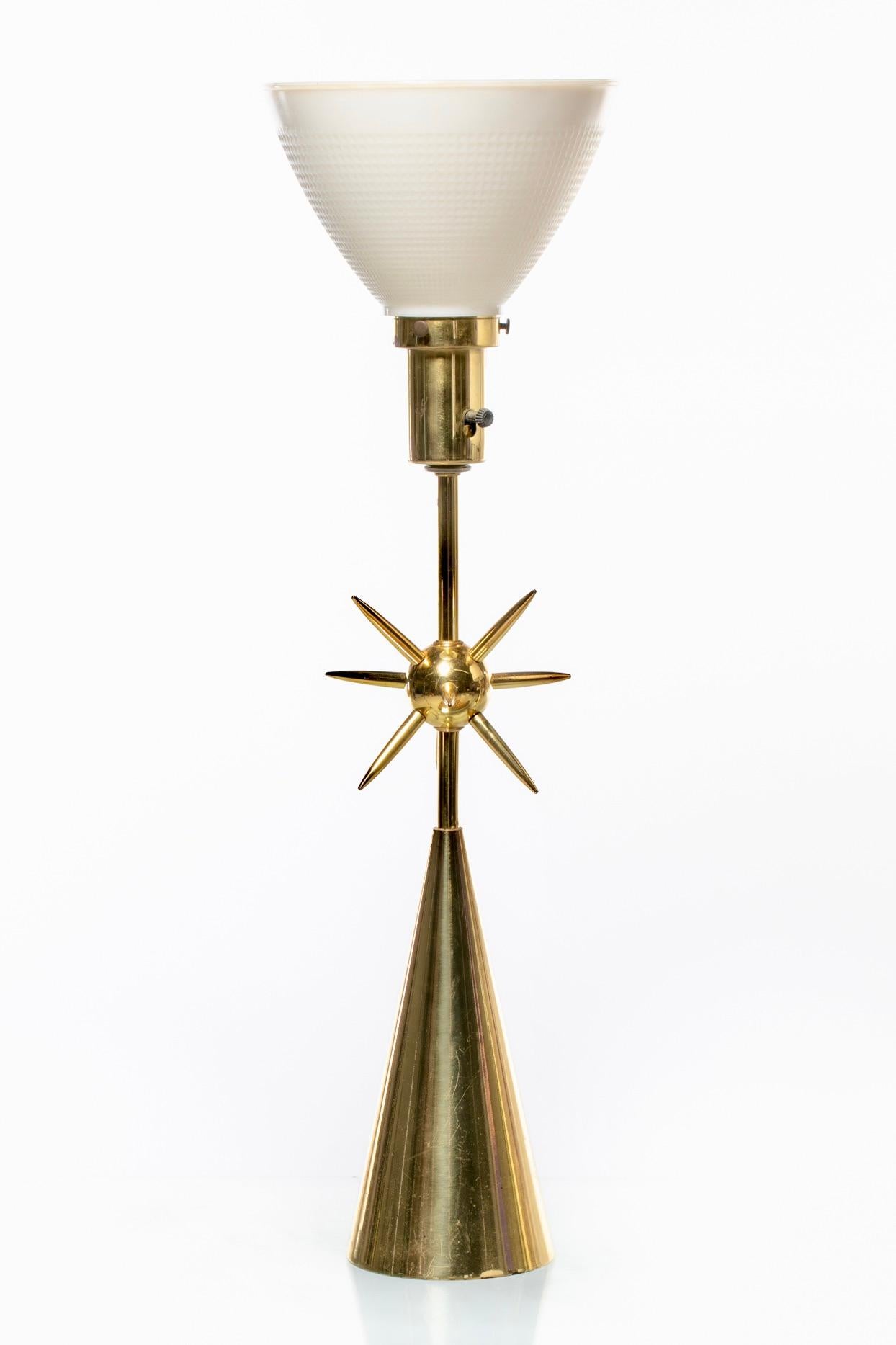 Pair of Brass Mid-Century Modern Sputnik Table Lamps, C 1950s 1
