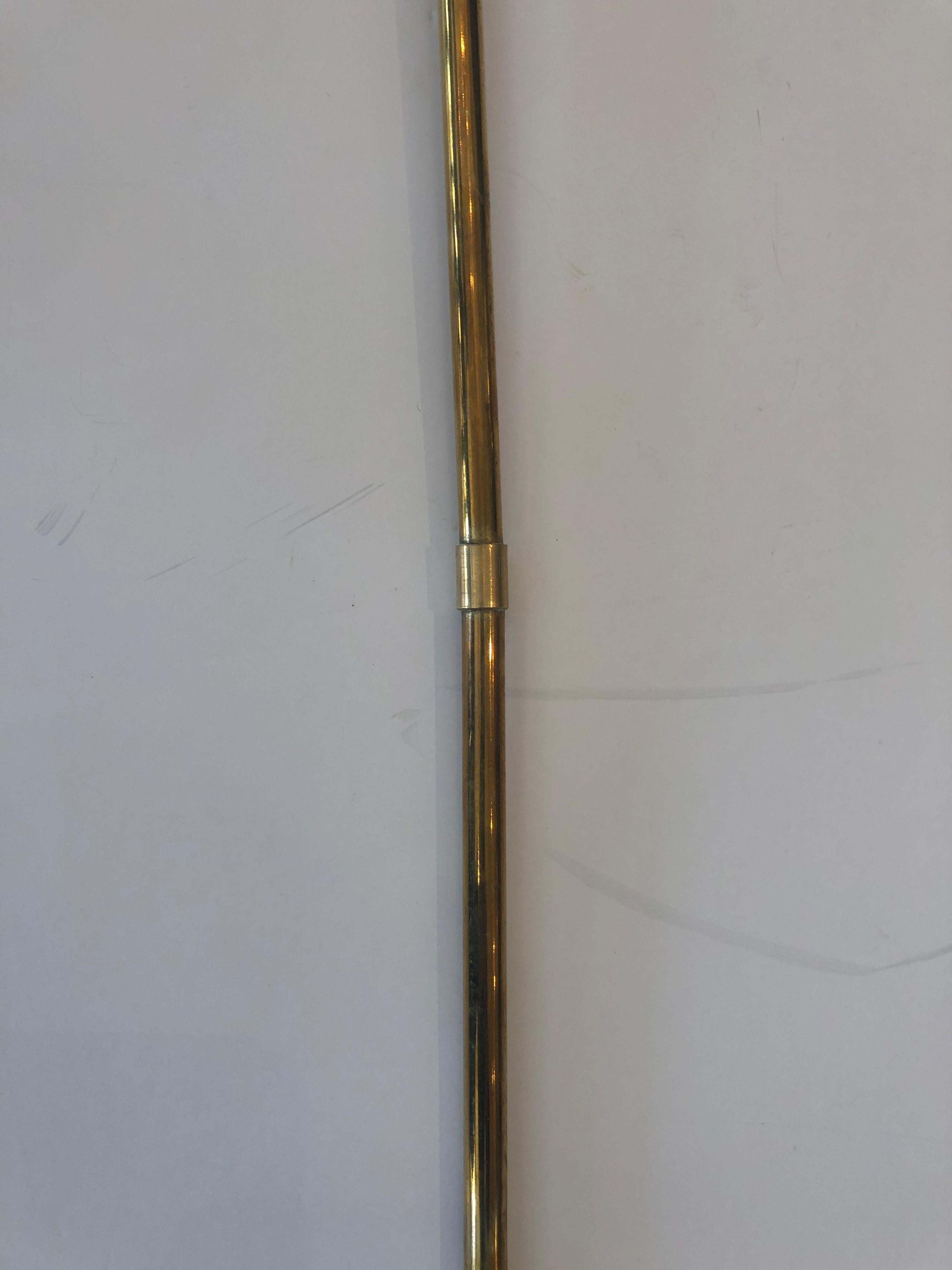Italian Pair of Brass Mid-Century Modern Wall Sconces in the Style of Tommi Parzinger