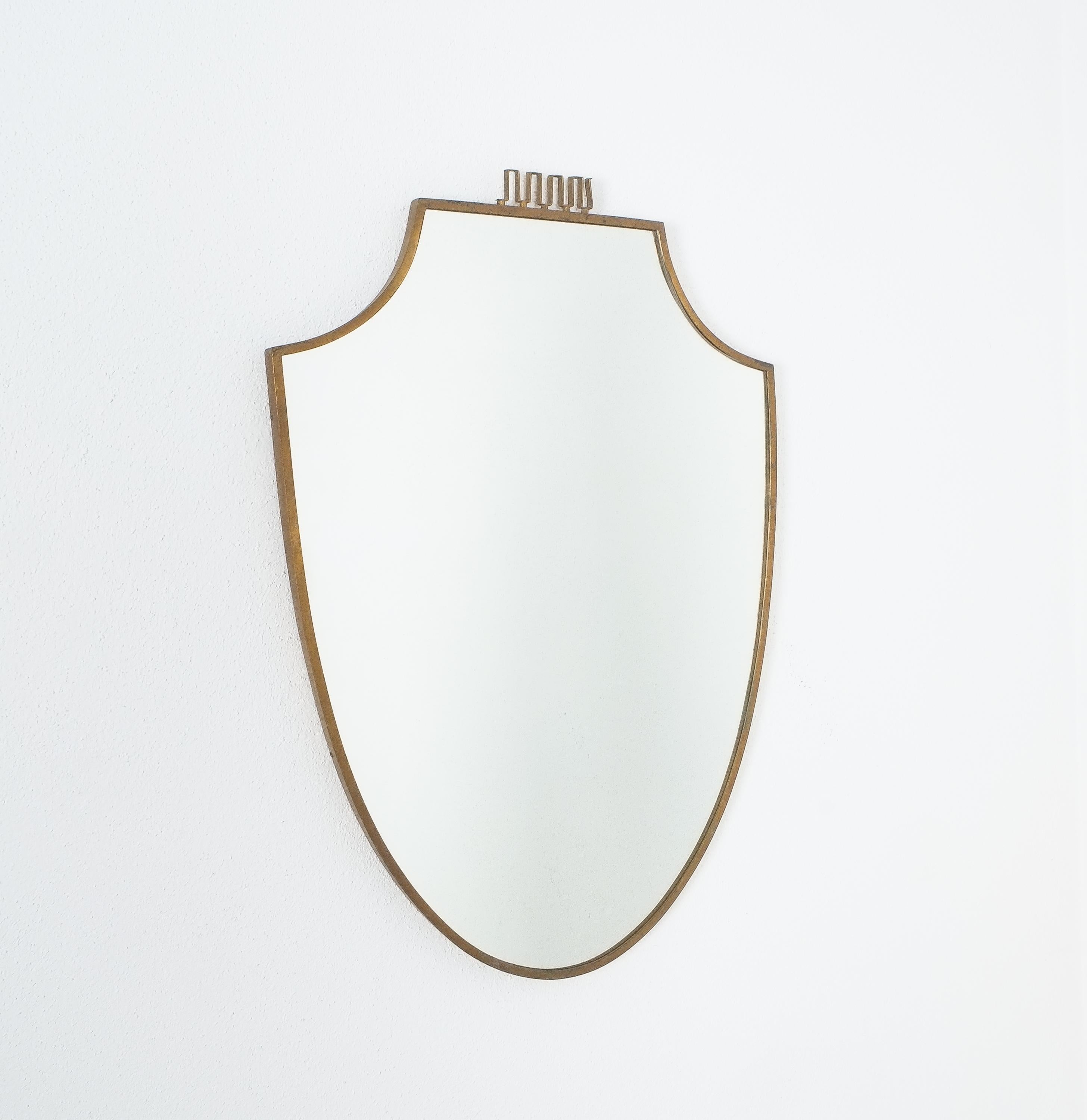 Pair of Brass Mirrors, Midcentury, Italy 4