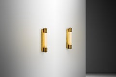 Pair of Brass Model "71032" Wall Lamps by Mauri Almari for Idman, Finland 1950s