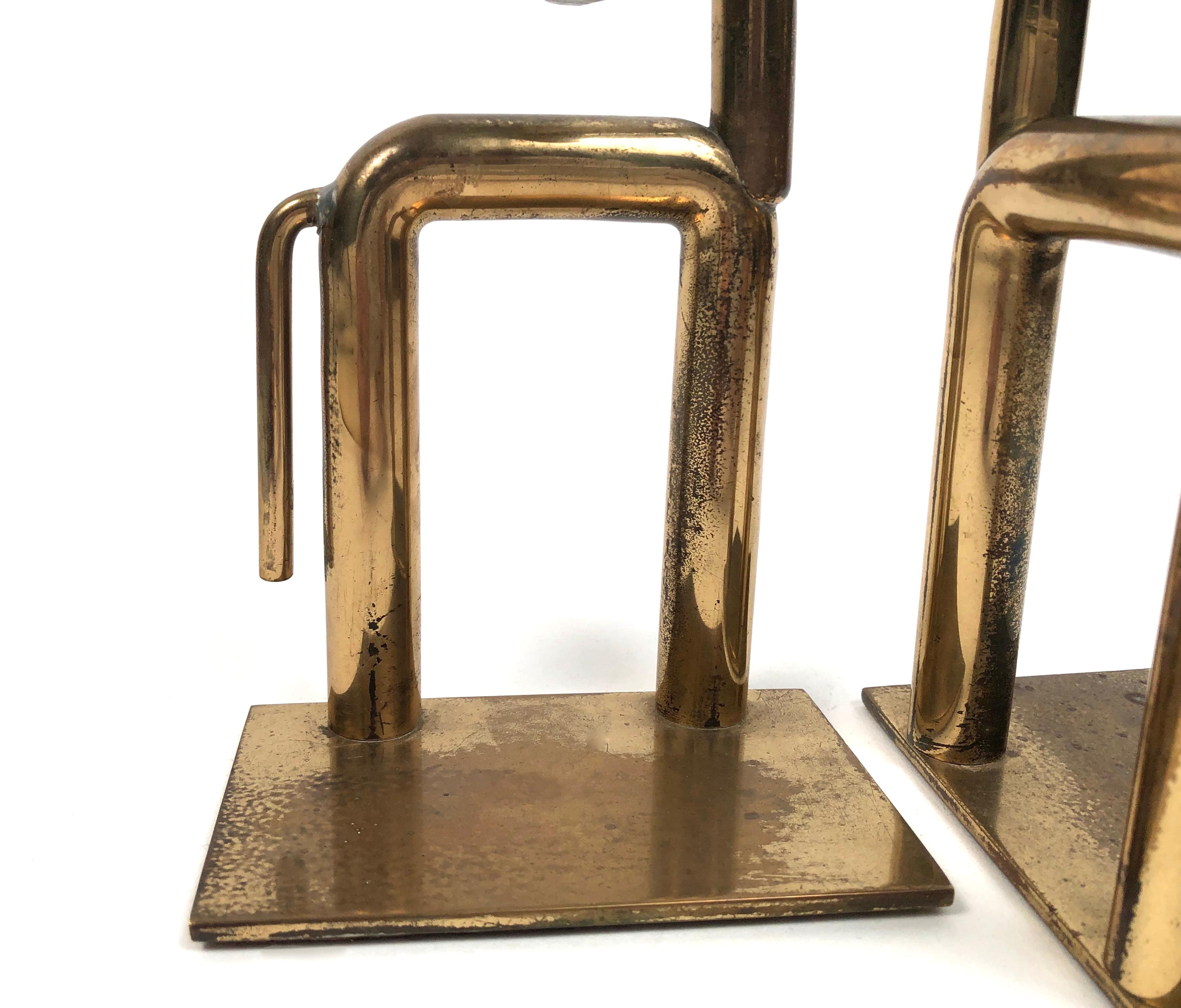 Pair of Brass Modernist Horse Bookends Designed By Walter von Nessen, circa 1931 1