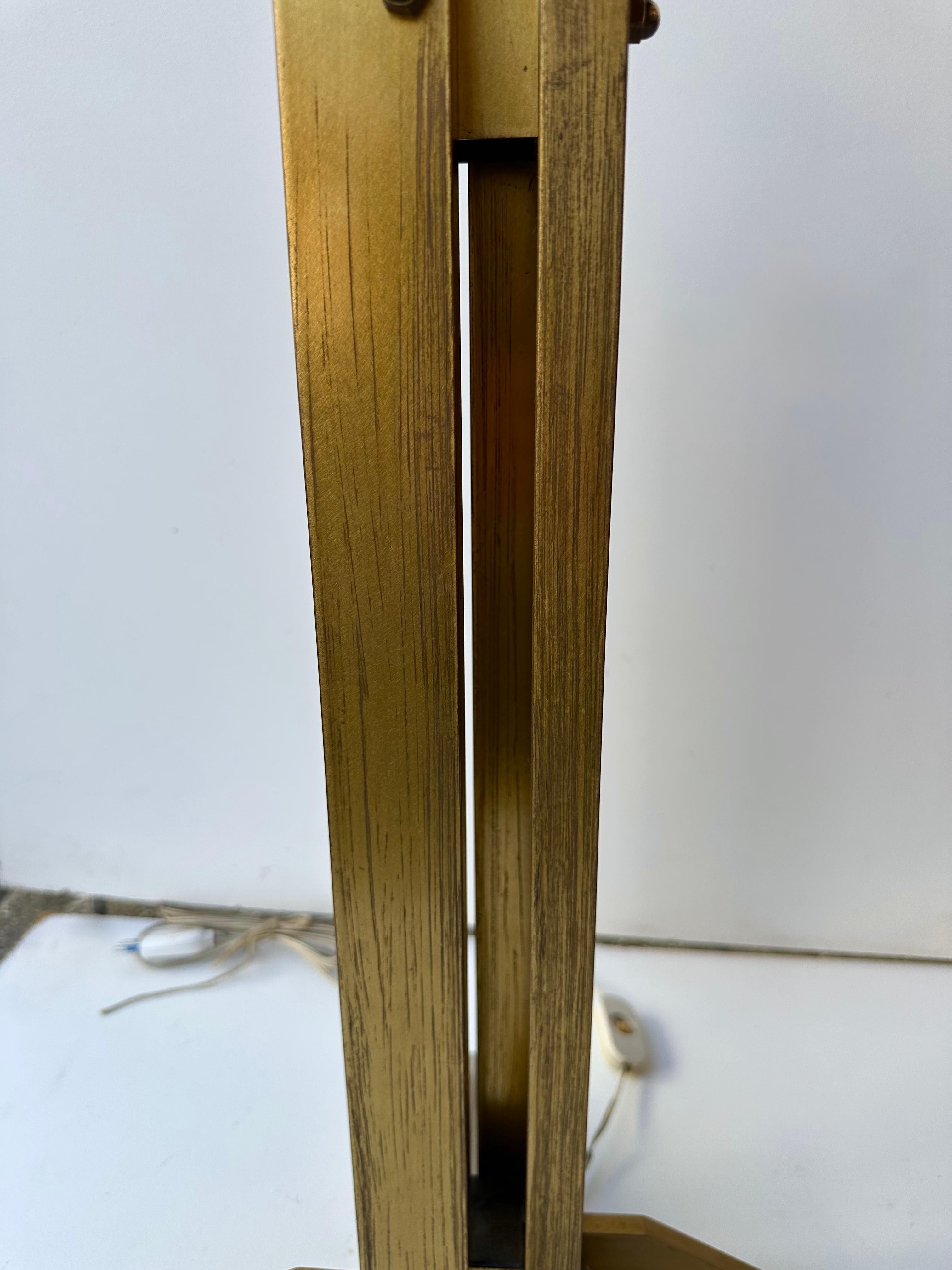 Pair of Brass Modernist Lamps. Italy, 1970s For Sale 4