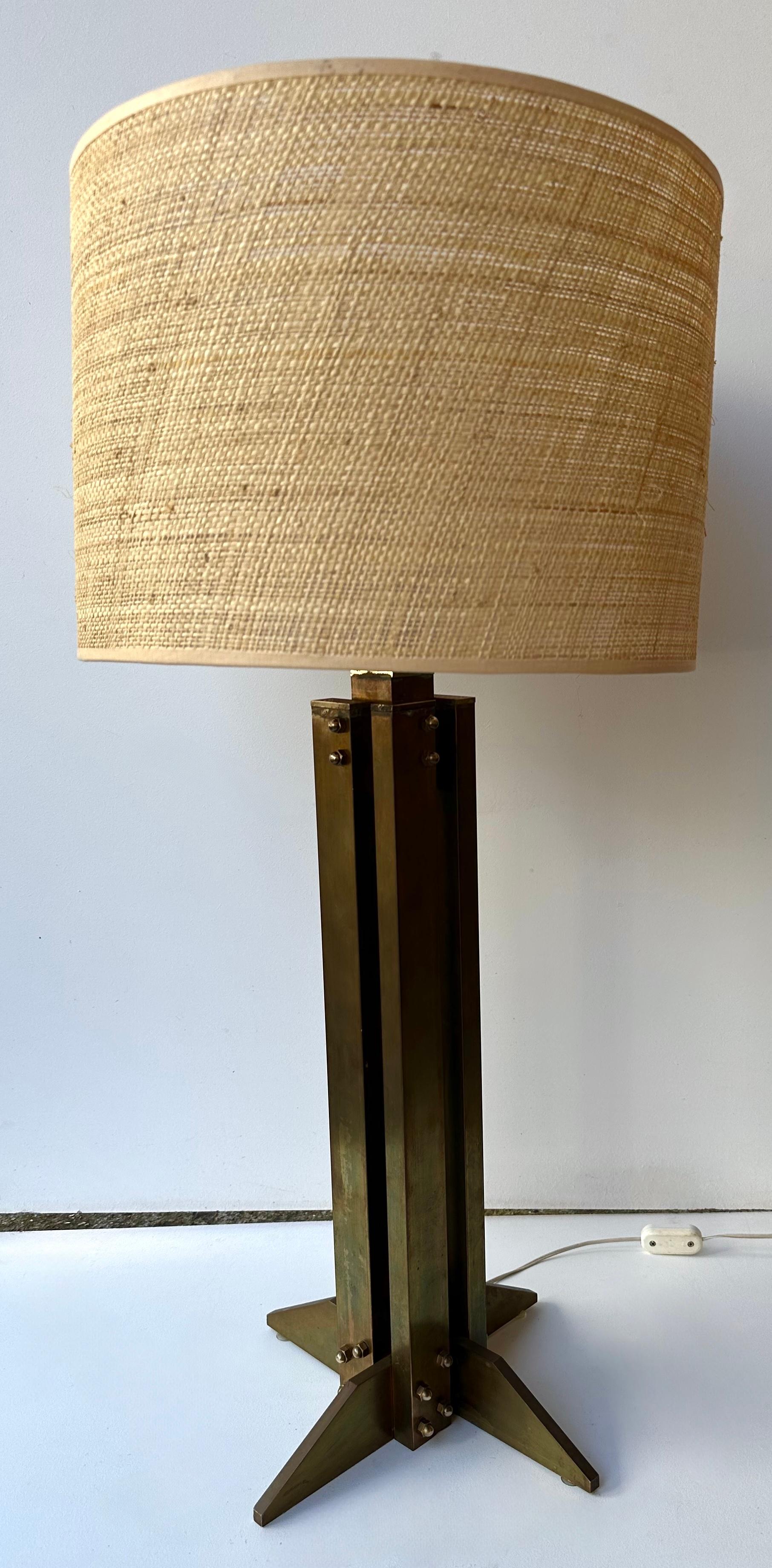 Pair of Brass Modernist Lamps. Italy, 1970s For Sale 5