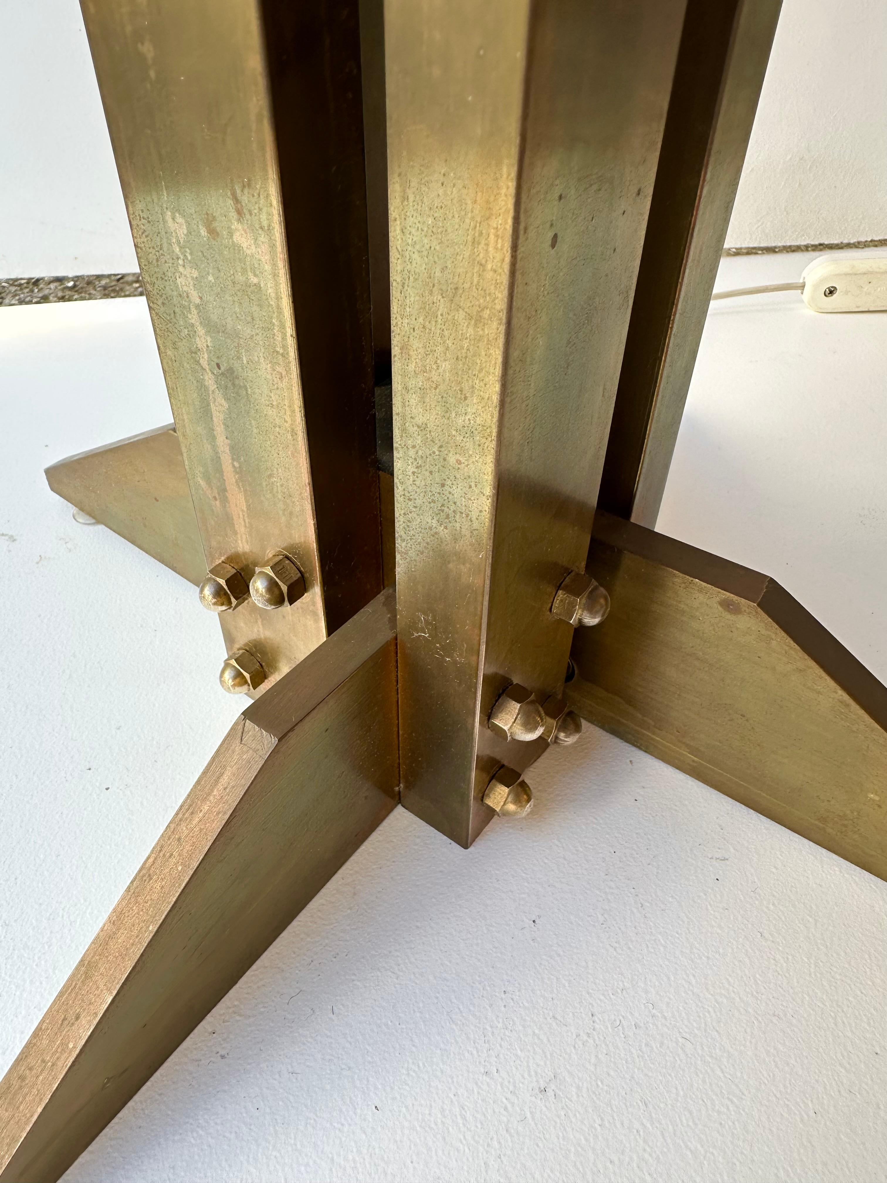 Pair of Brass Modernist Lamps. Italy, 1970s For Sale 6