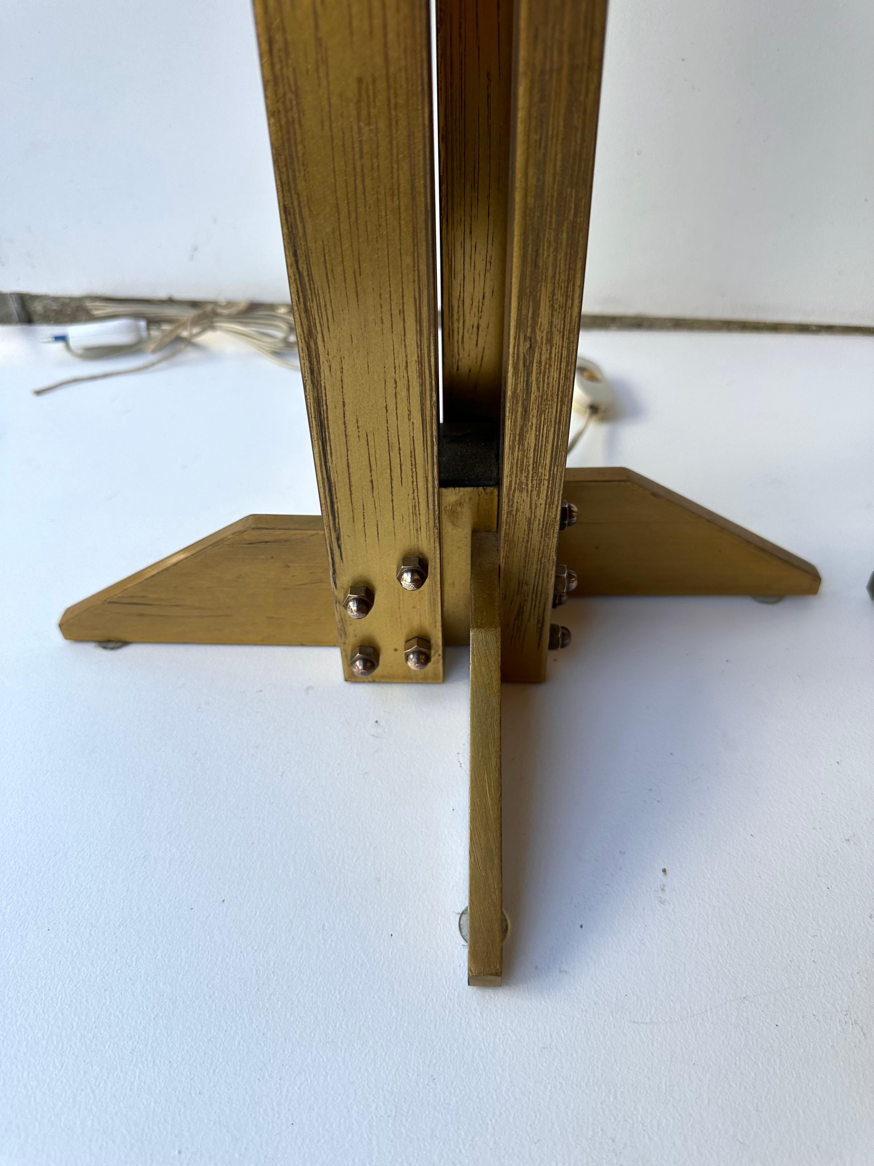 Pair of Brass Modernist Lamps. Italy, 1970s For Sale 3