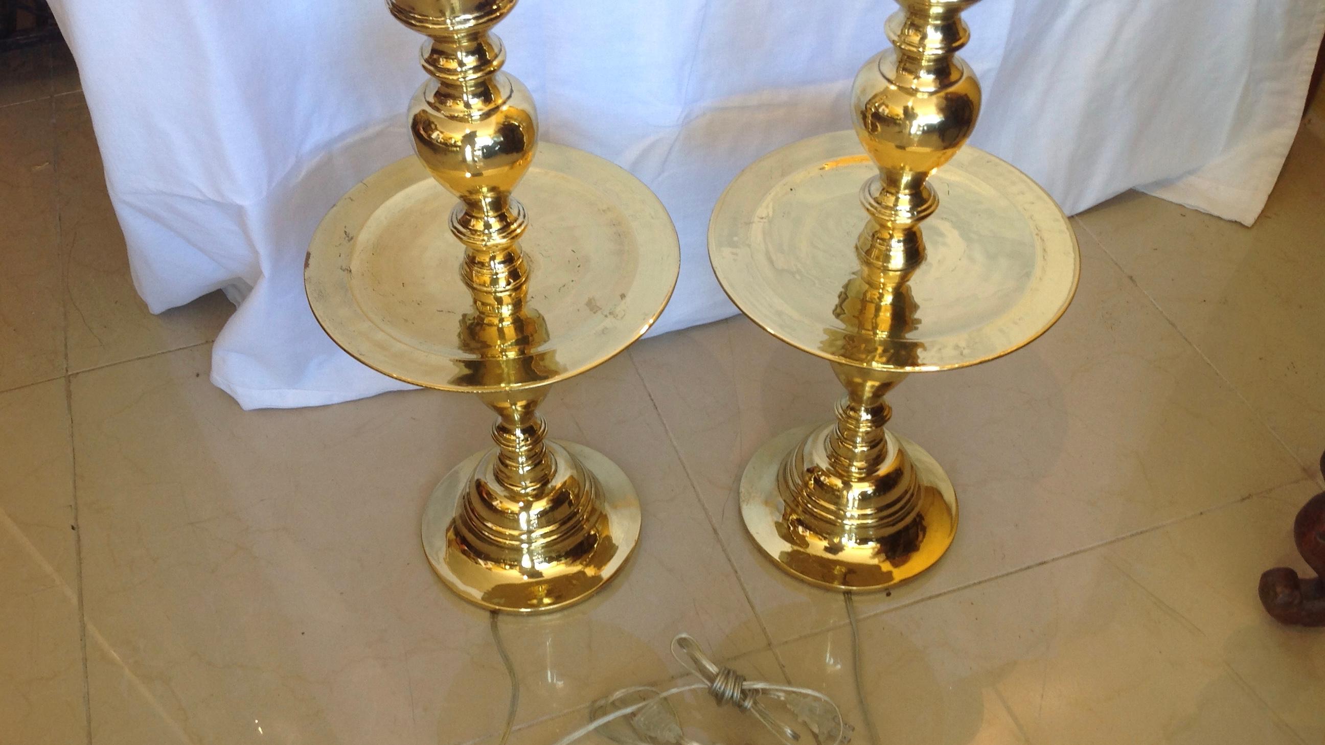 Pair of Brass Moroccan Lamps 7