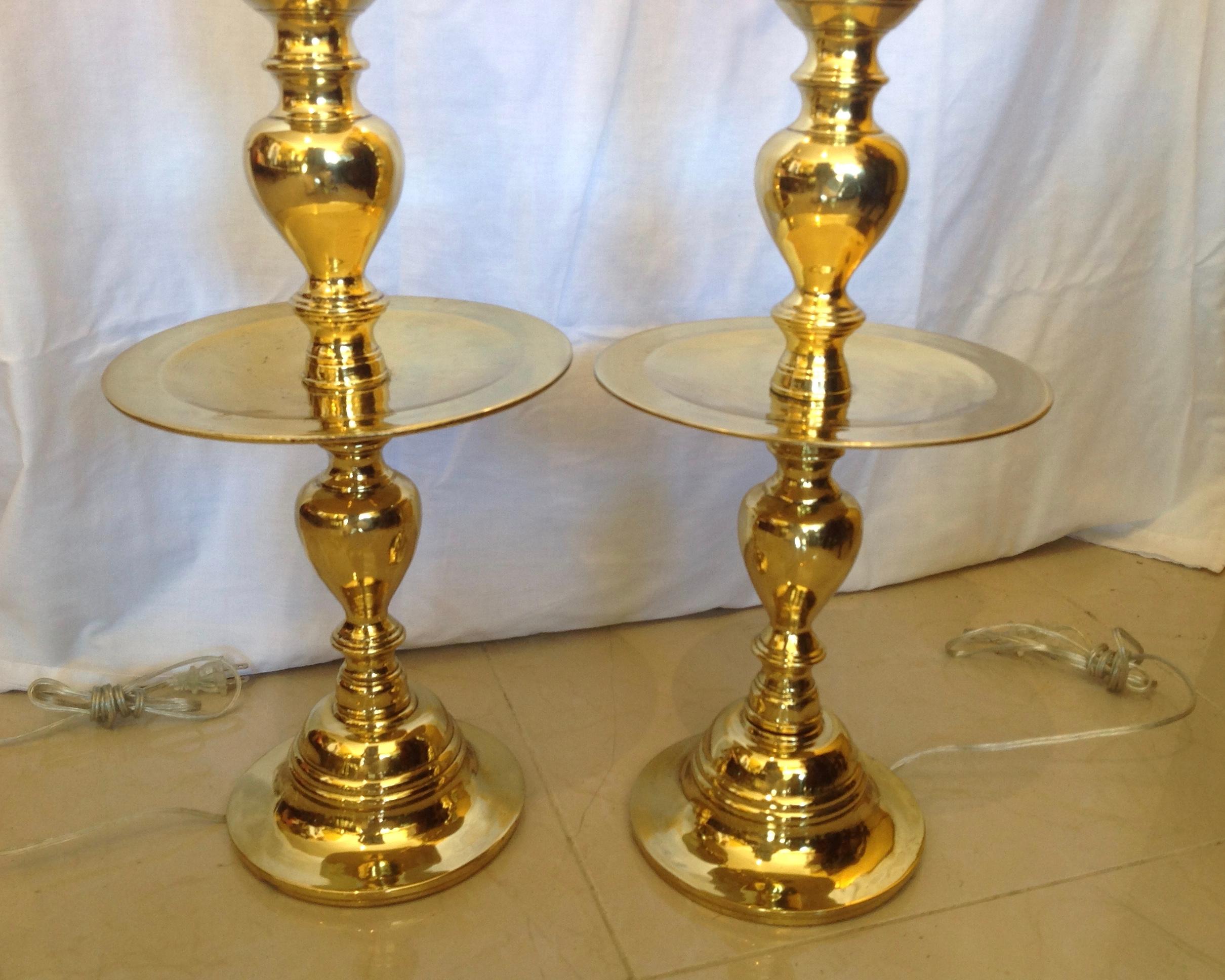 Pair of Brass Moroccan Lamps 1