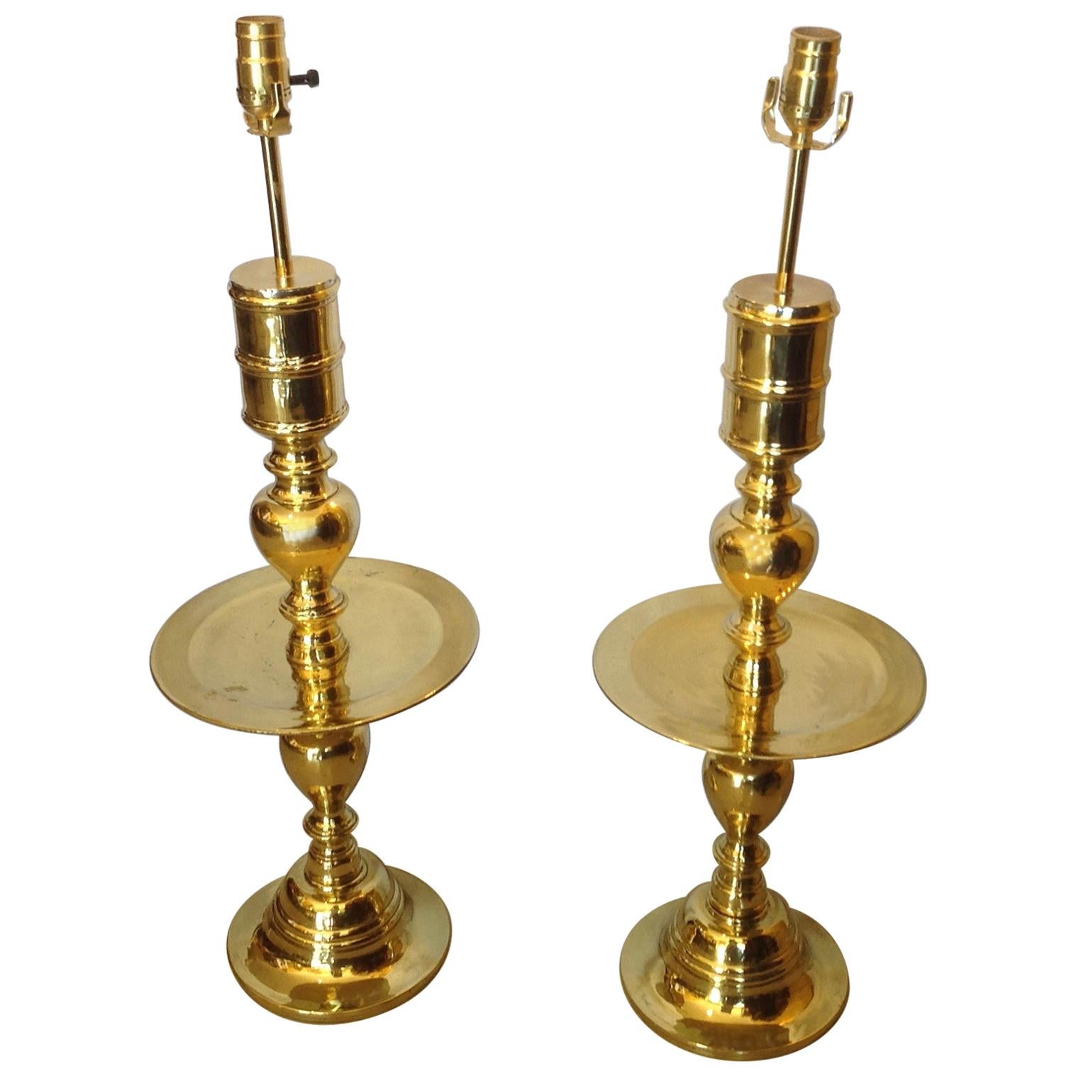 Pair of Brass Moroccan Lamps