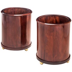 Pair of Brass Mounted Mahogany Jardinières / Containers