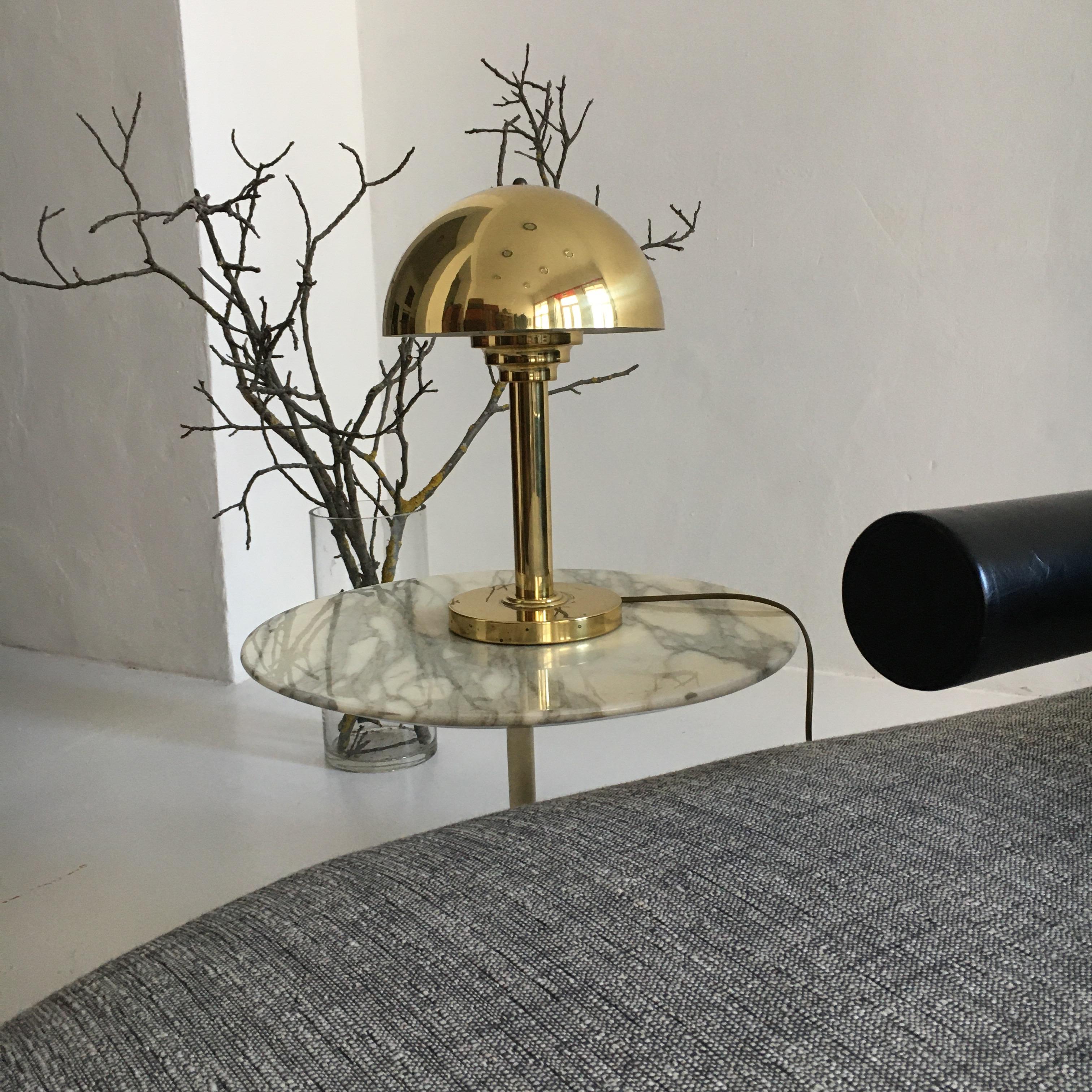 Pair of Art Deco Brass Mushroom Table Lamps, Austria, 1970s 4