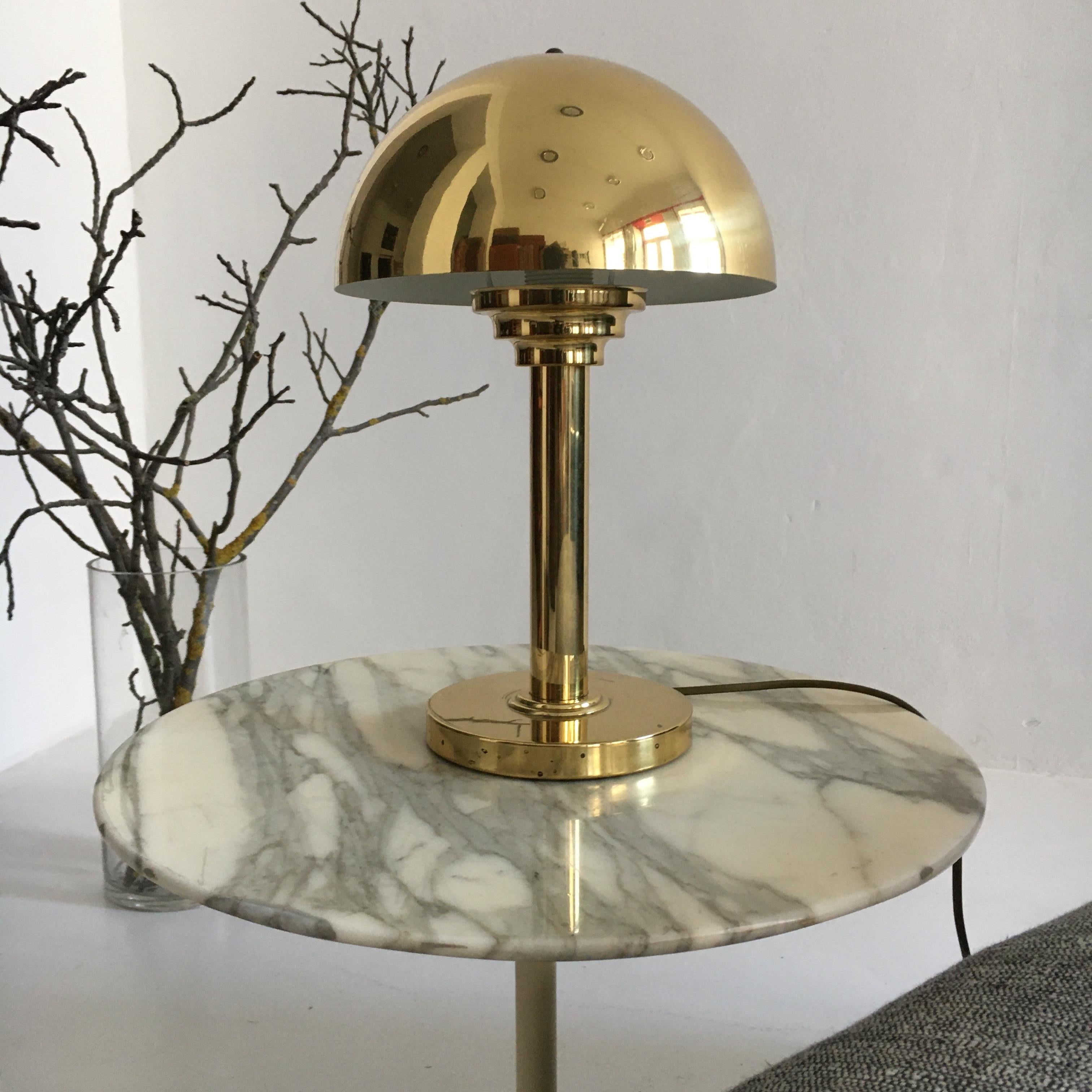 Pair of Art Deco Brass Mushroom Table Lamps, Austria, 1970s 7