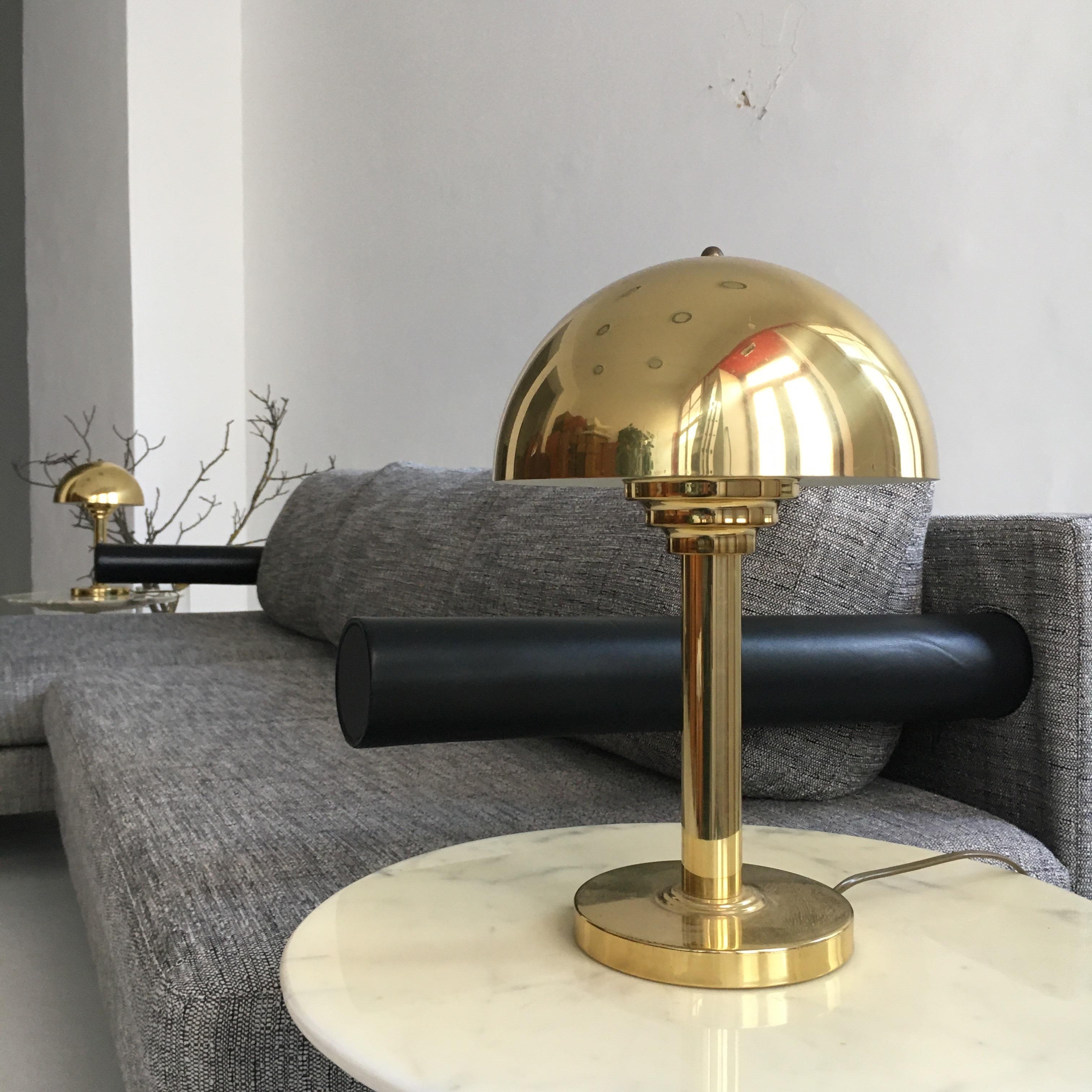 Pair of Art Deco Brass Mushroom Table Lamps, Austria, 1970s 2