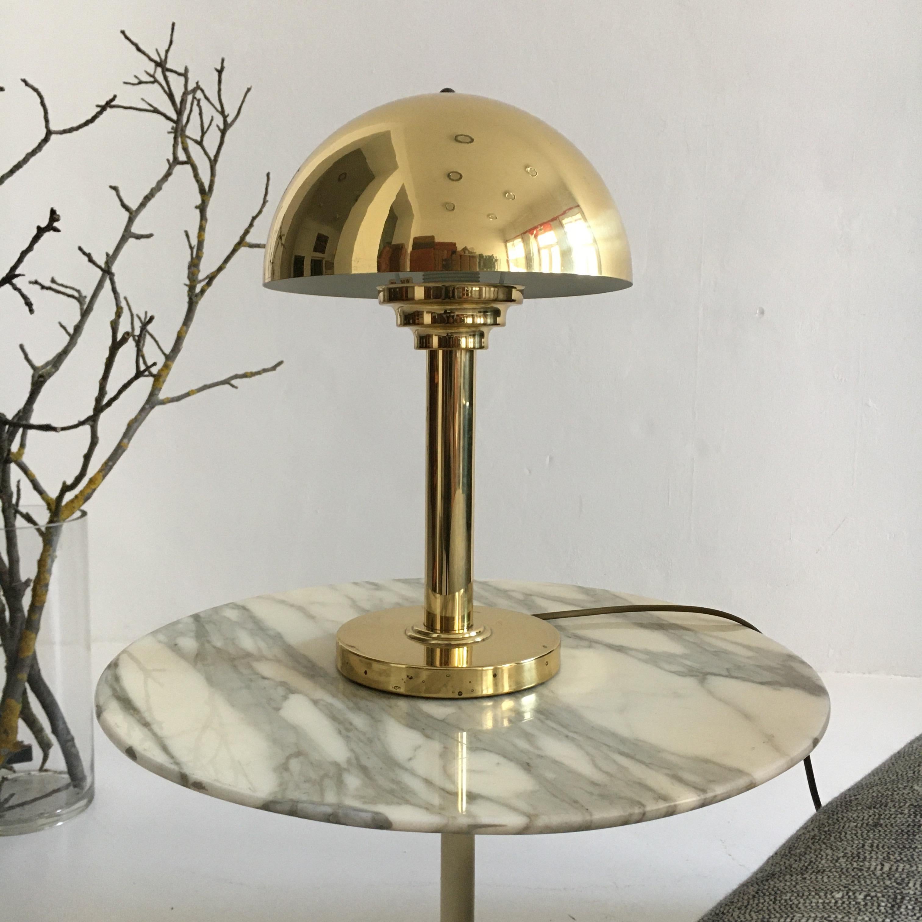Pair of Art Deco Brass Mushroom Table Lamps, Austria, 1970s 3