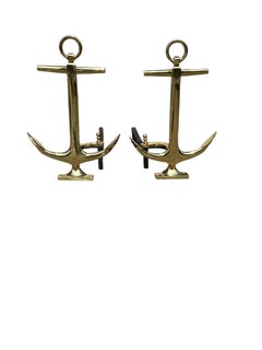 Pair of Brass Nautical Andirons