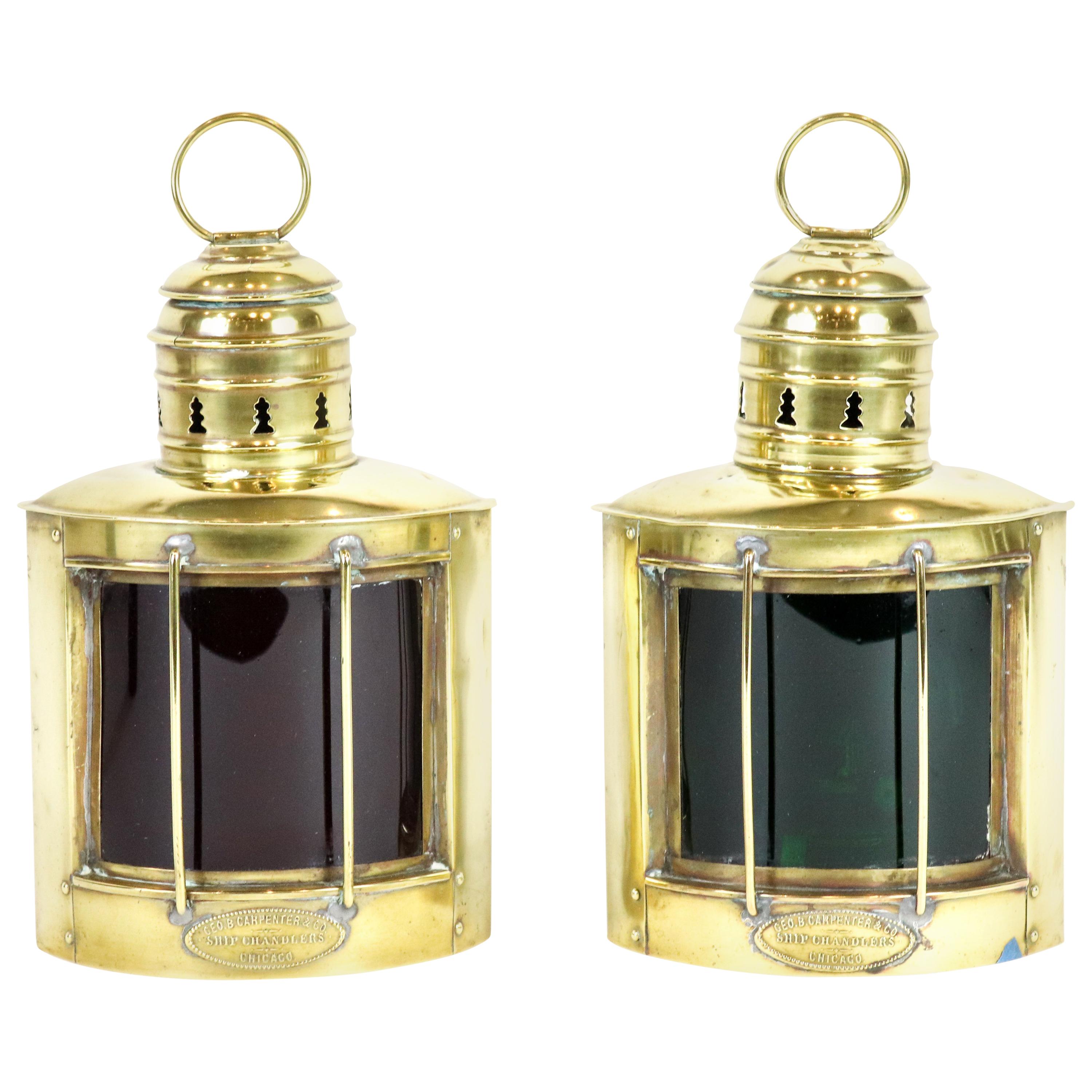 Pair of Brass Nautical Lanterns