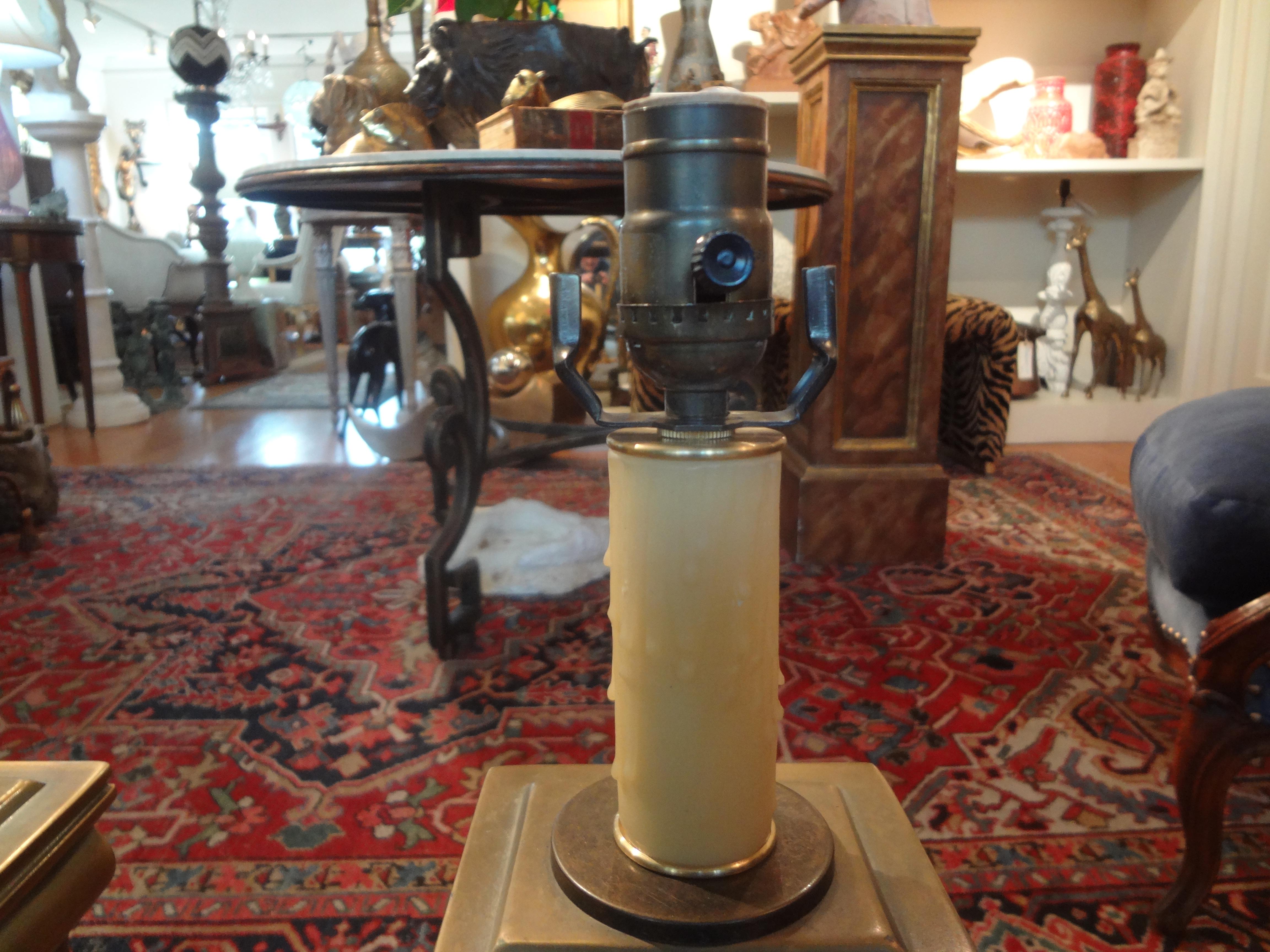 Late 20th Century Pair of Brass Neoclassical Style Corinthian Column Lamps For Sale