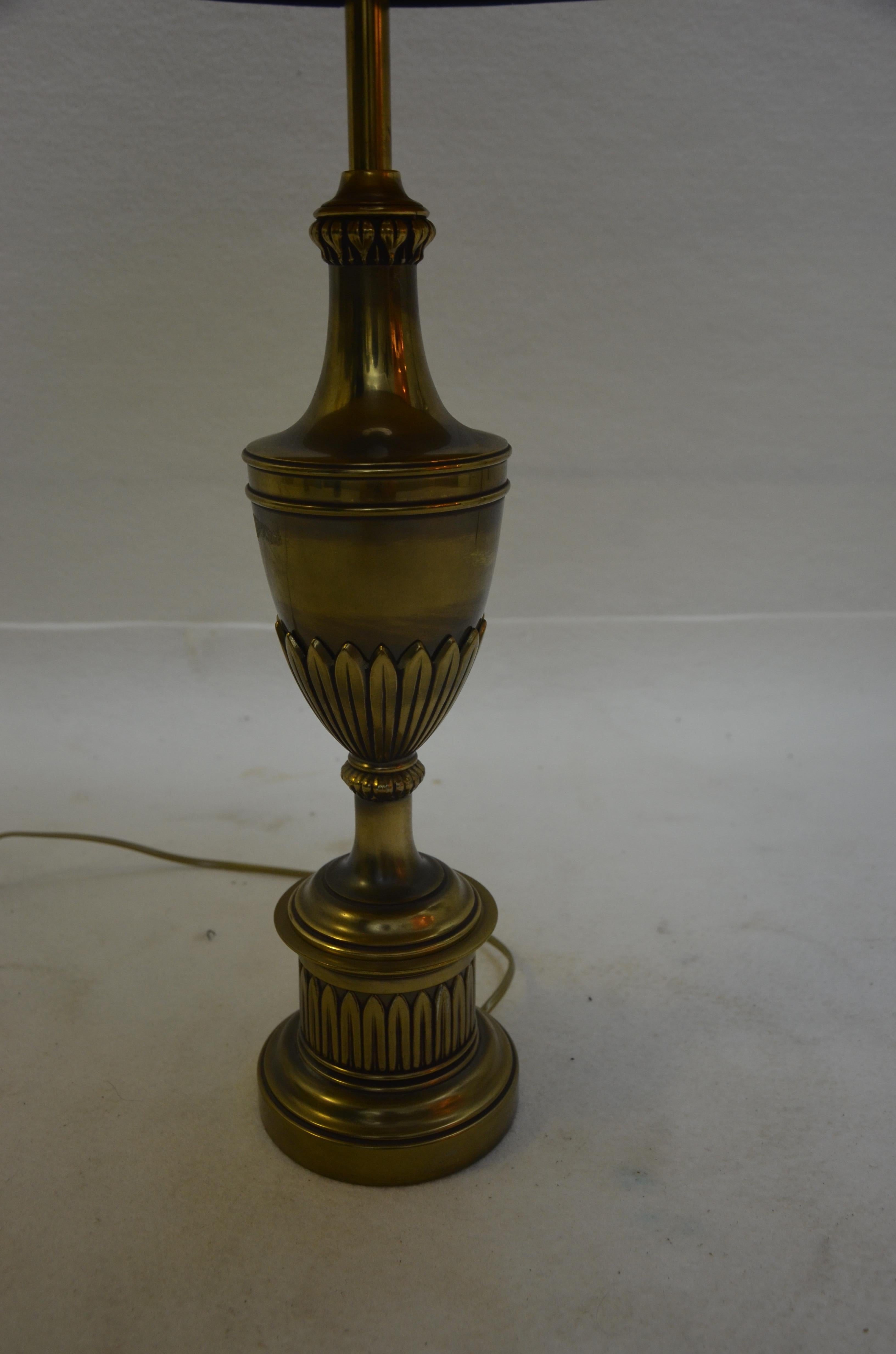 Pair of Brass Neoclassical Style Stiffel Table Lamps with Shades 2