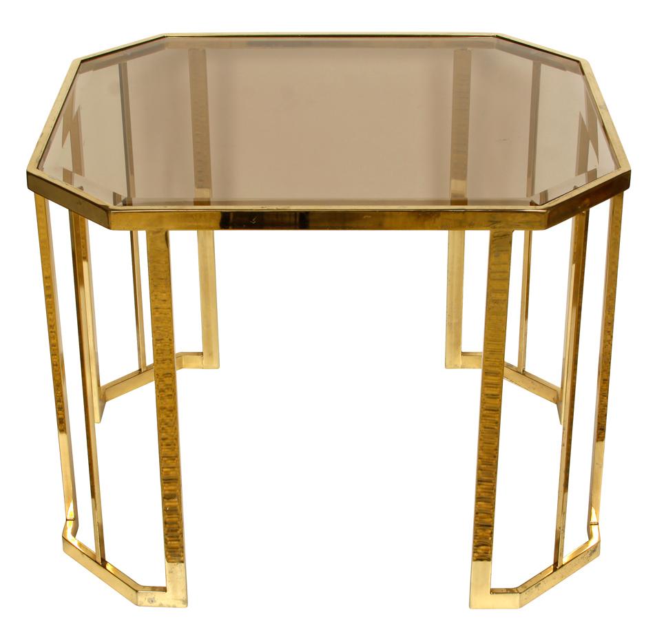 Pair of Brass Octagonal Side Tables