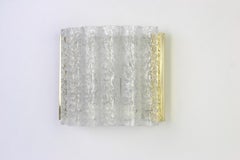 Wandleuchter aus Messing oder Eisglas von Doria, Deutschland, 1960er Jahre, Paar