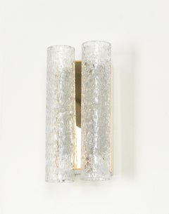1 of 7  Brass or Ice Glass Wall Sconces by Doria, Germany, 1960s