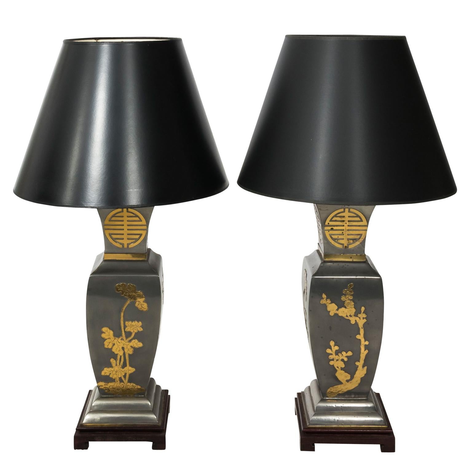 Pair of Brass Oriental Lamps
