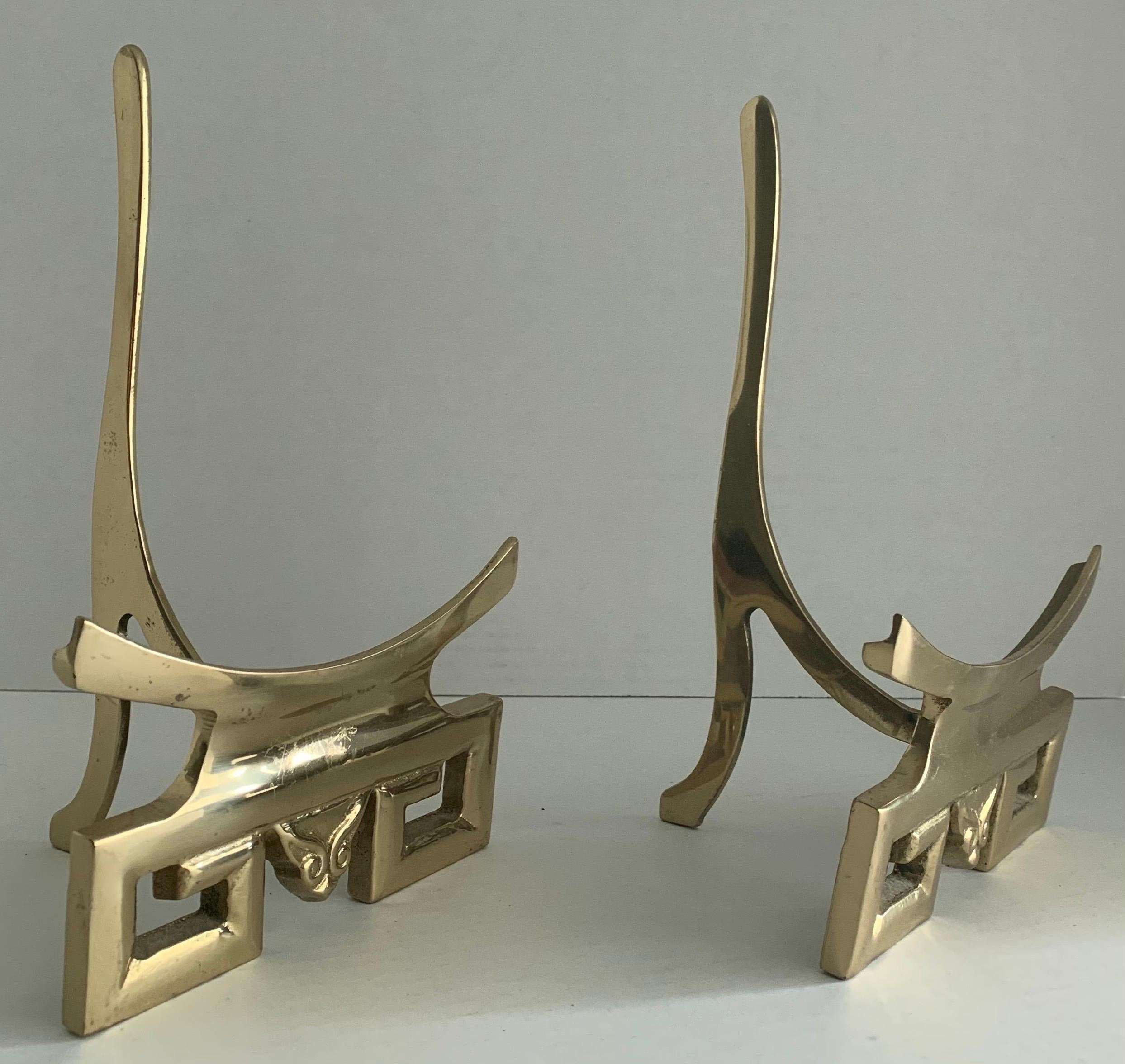 American Pair of Brass Pagoda Decorative Plate Stands