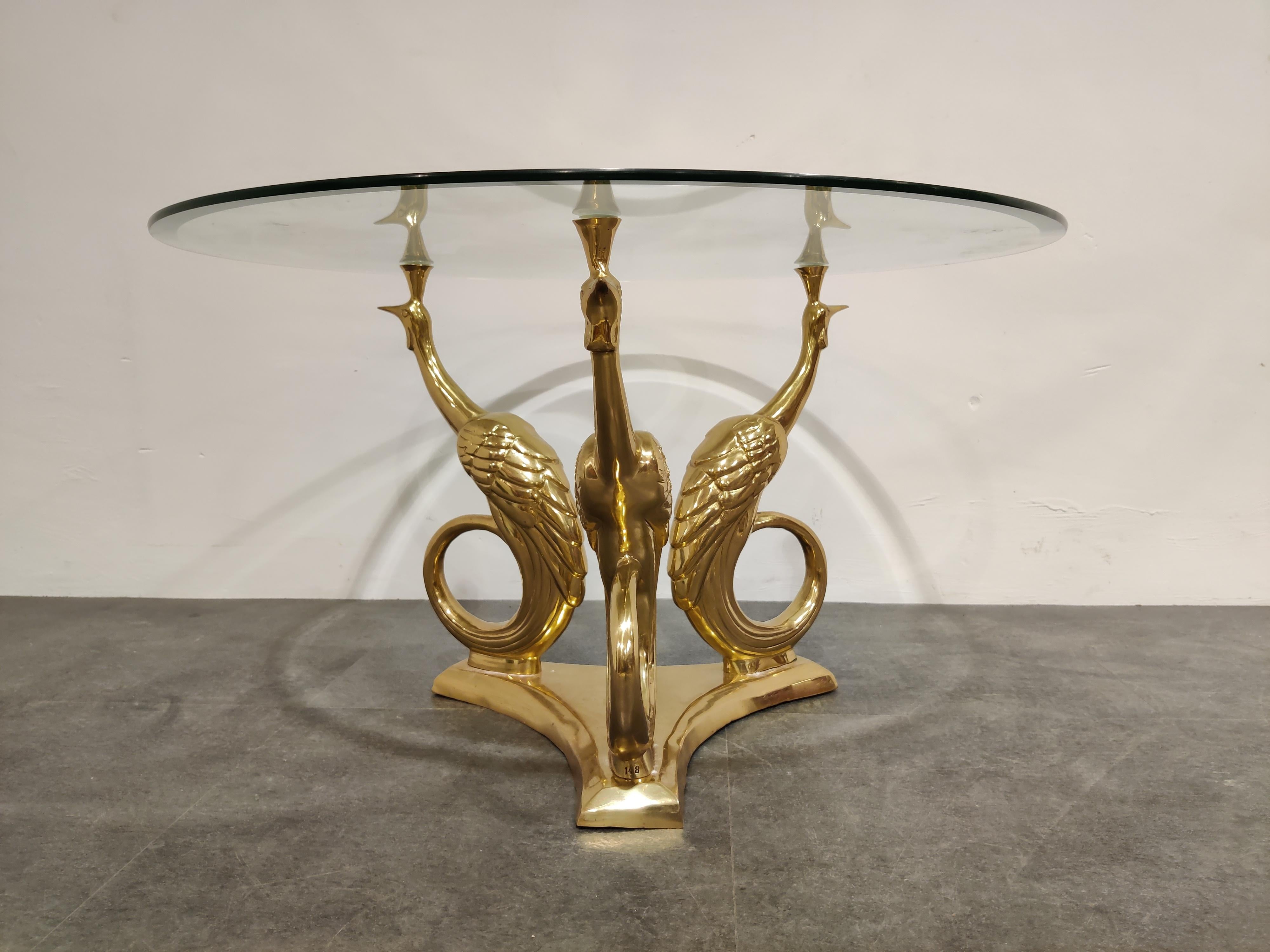 Pair of Brass Peacock Coffee Tables, 1970s 4