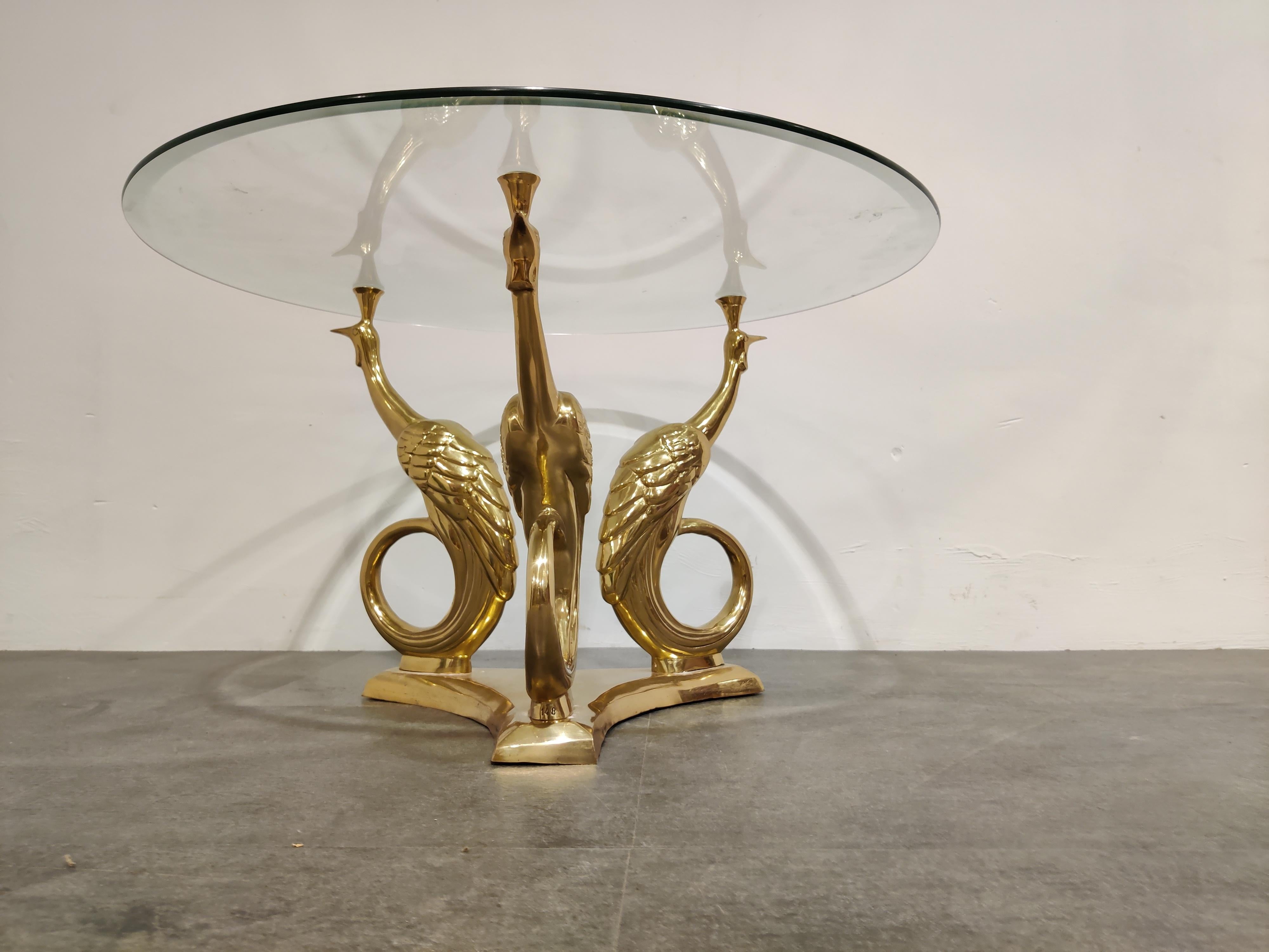 Pair of Brass Peacock Coffee Tables, 1970s 2