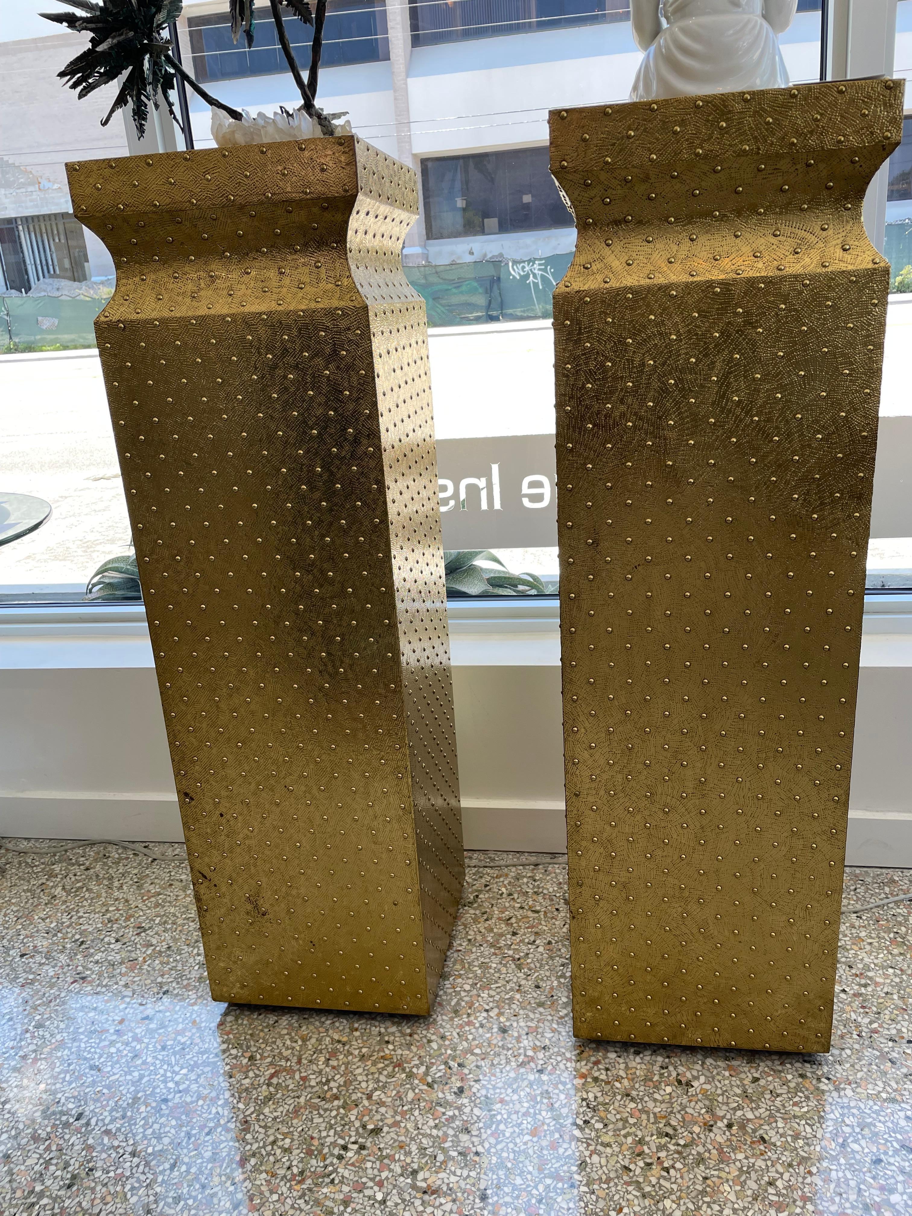 Pair of Brass Pedestals 13