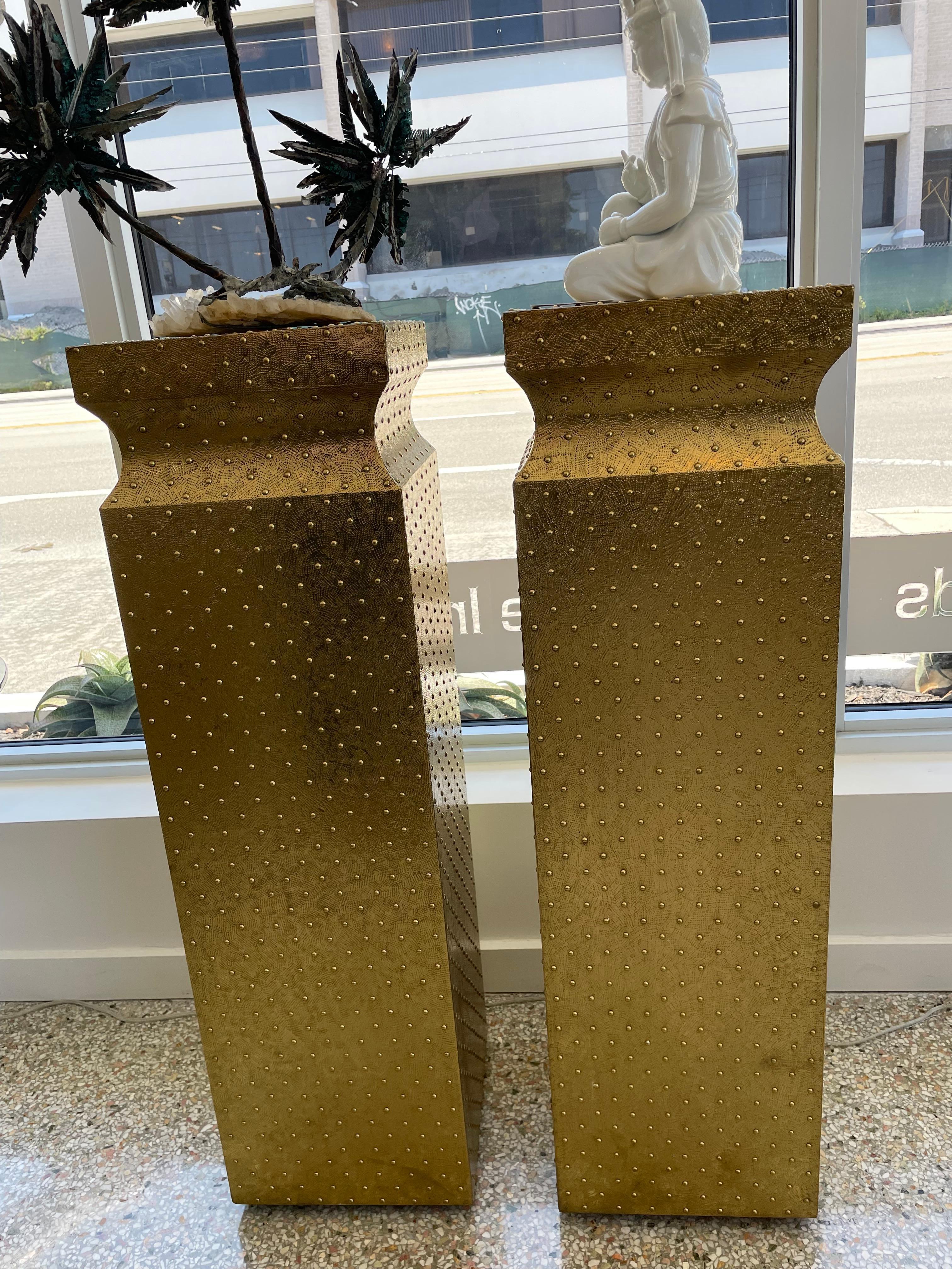 American Pair of Brass Pedestals