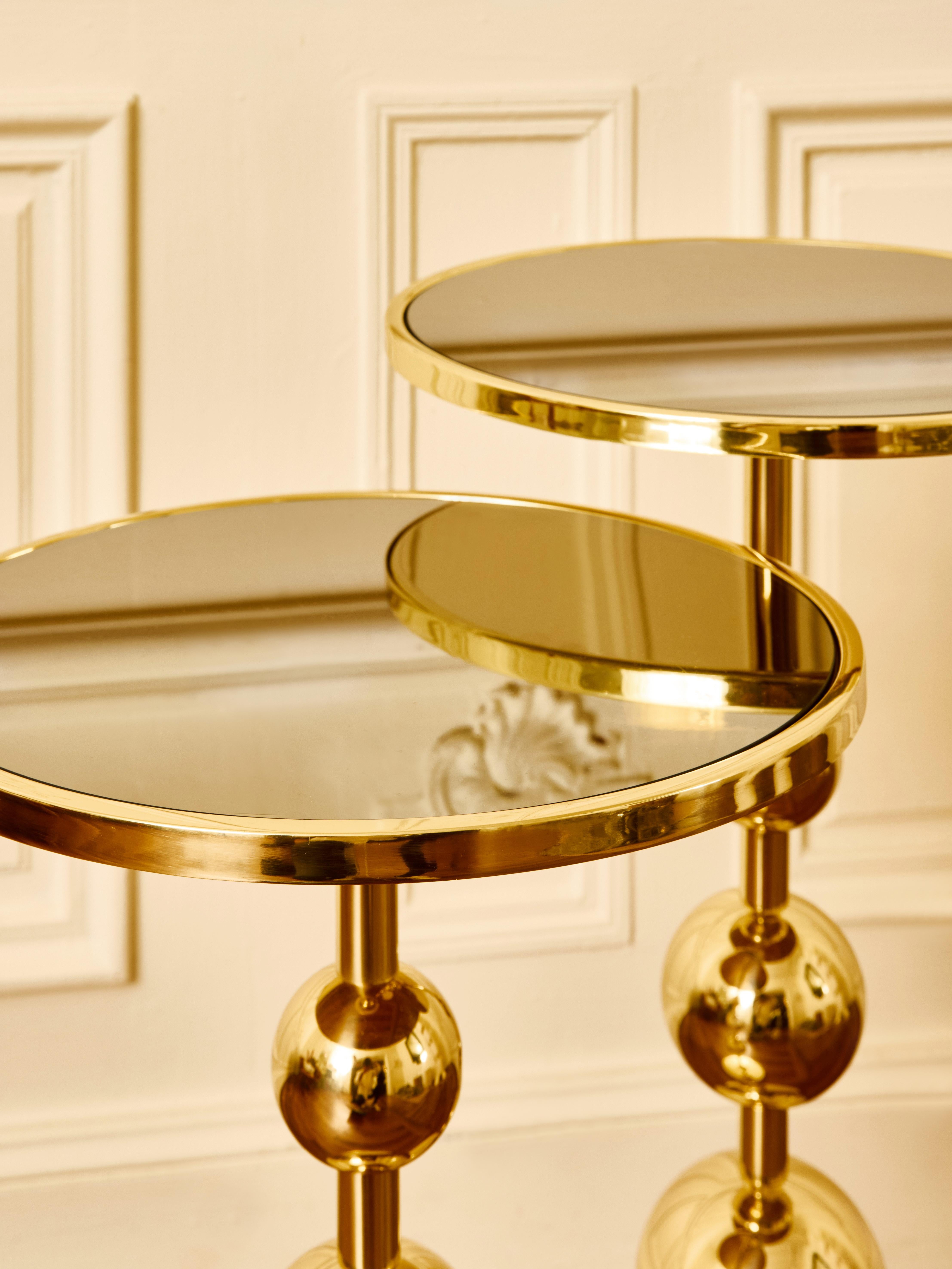 XXI secolo e contemporaneo Coppia di piedistalli in ottone di Studio A Glustin in vendita