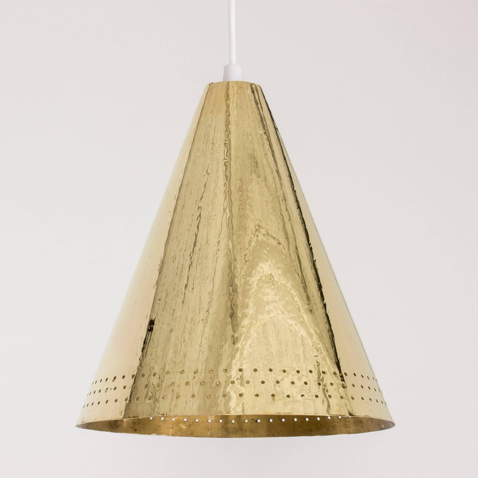 Swedish Pair of Brass Pendant Lights by Lars Holmström