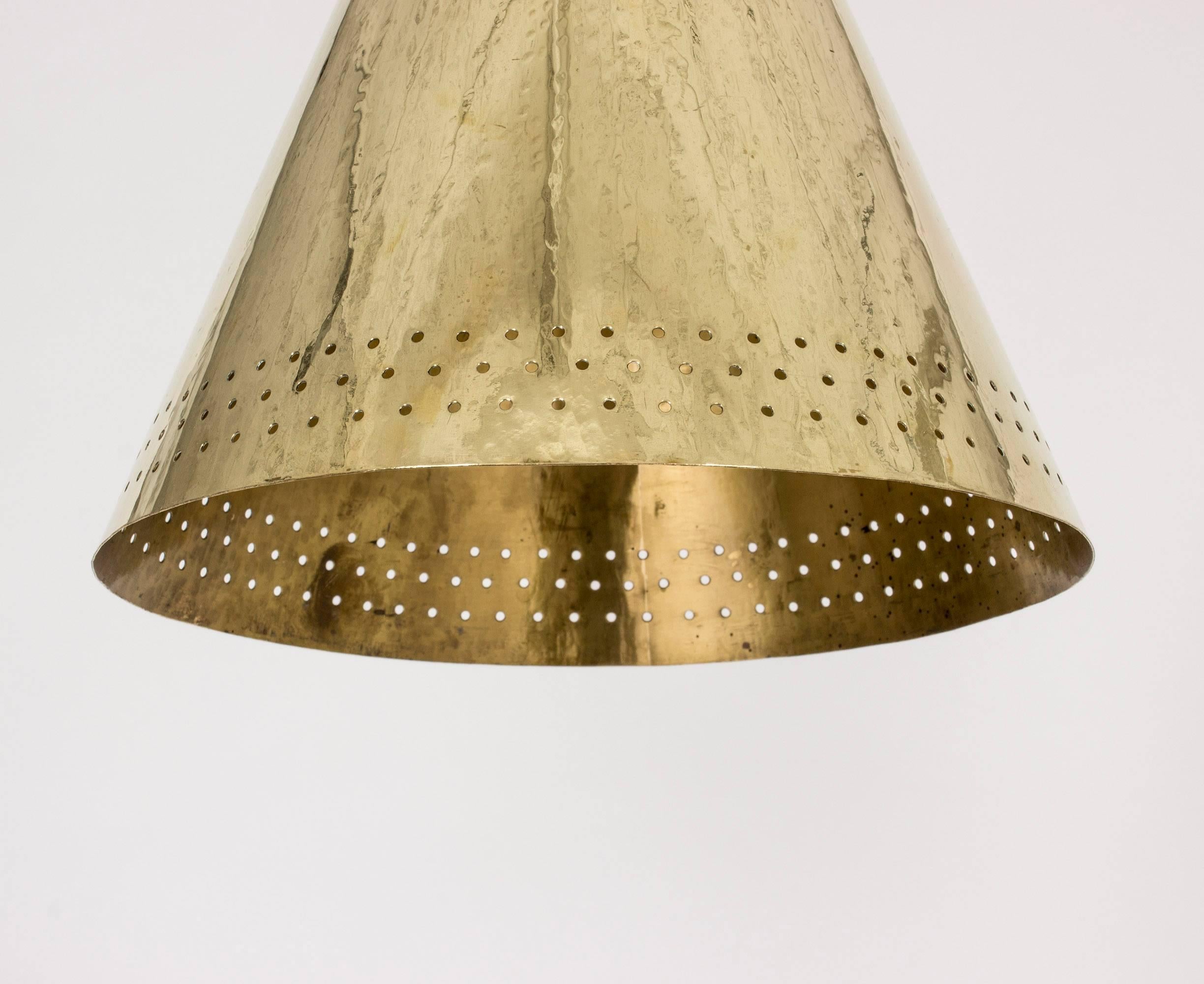 Pair of Brass Pendant Lights by Lars Holmström In Excellent Condition In Stockholm, SE