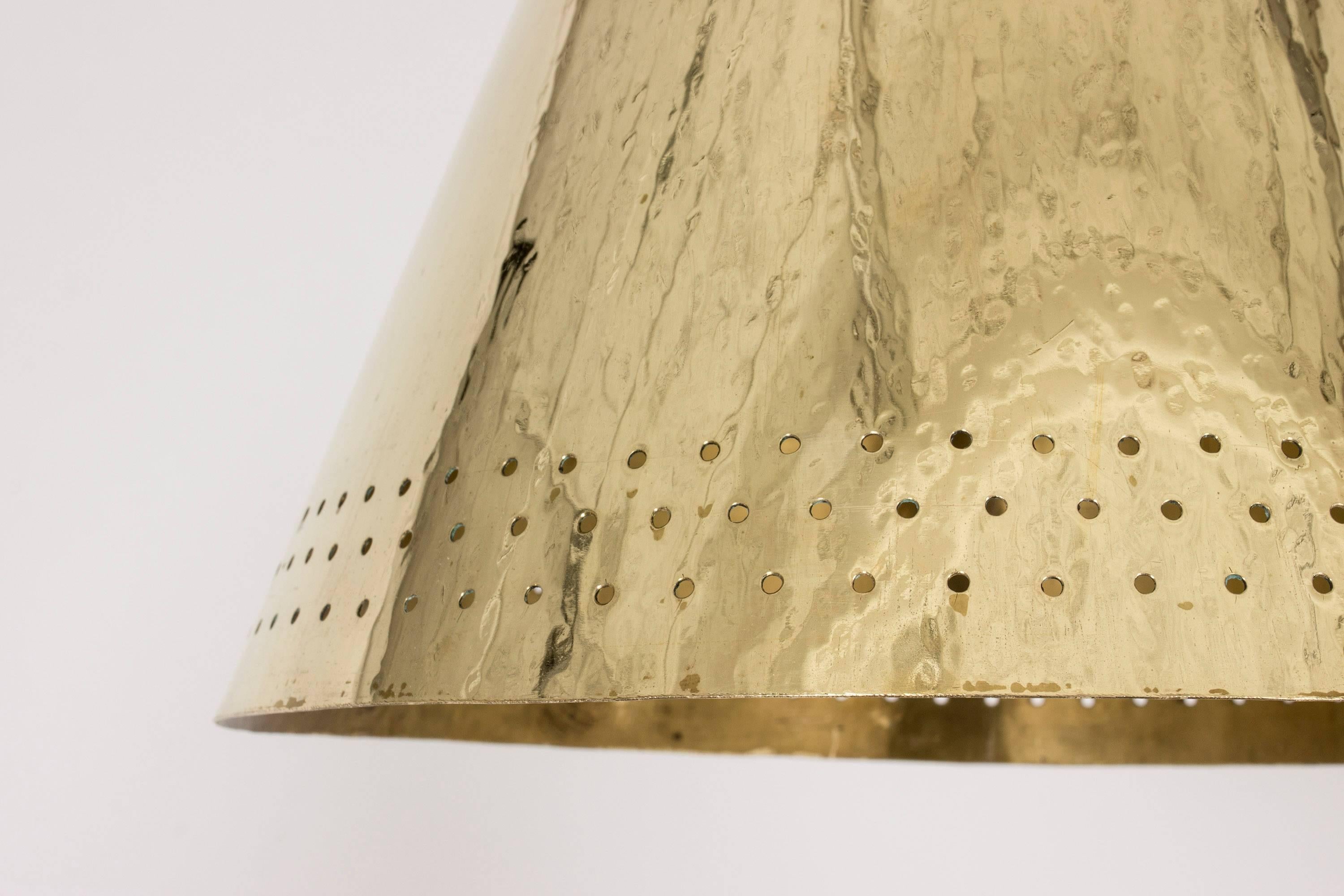 Mid-20th Century Pair of Brass Pendant Lights by Lars Holmström