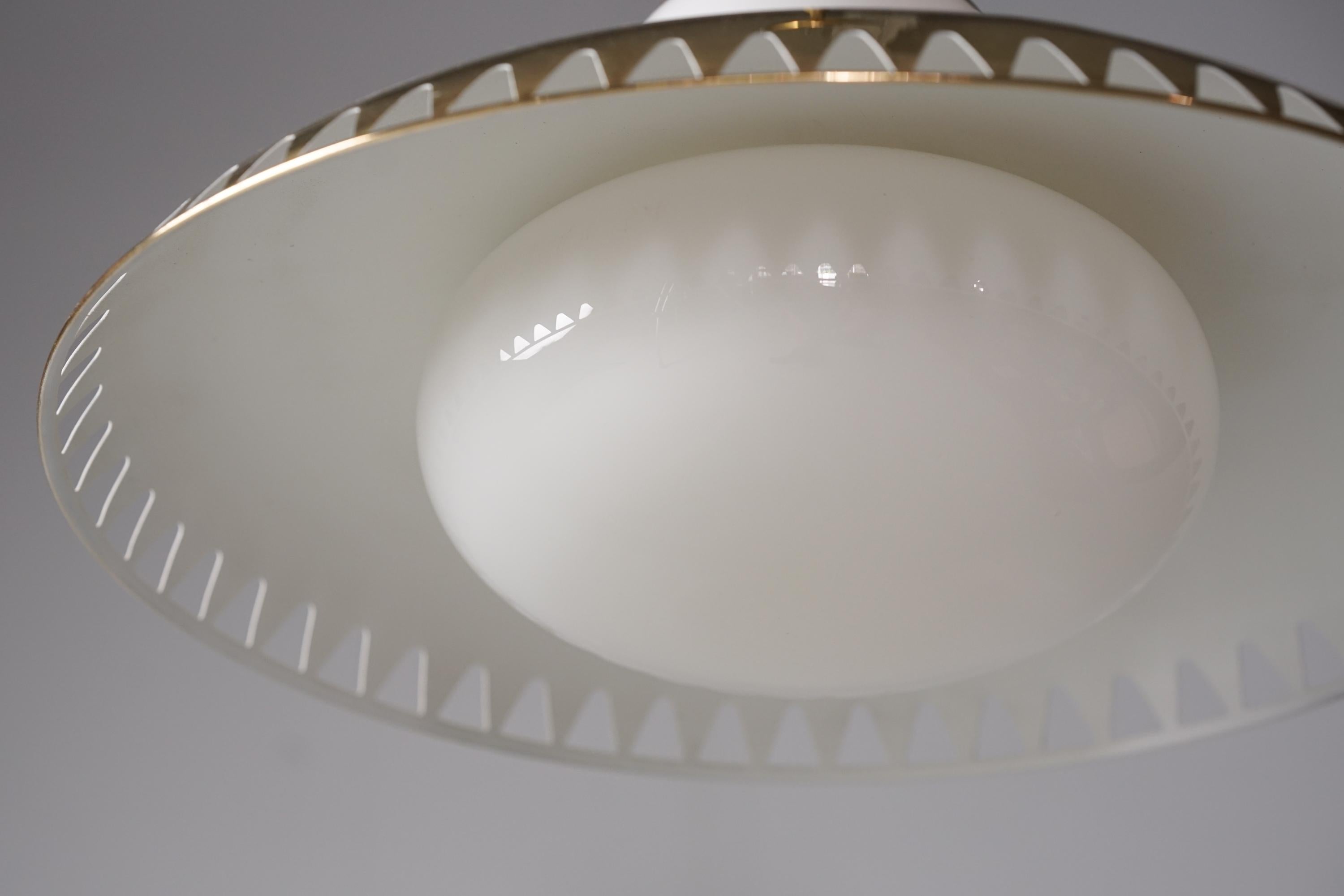 Pair of Brass Pendants by Lisa Johansson-Pape & Gunilla Jung, Orno Oy, 1950s For Sale 5